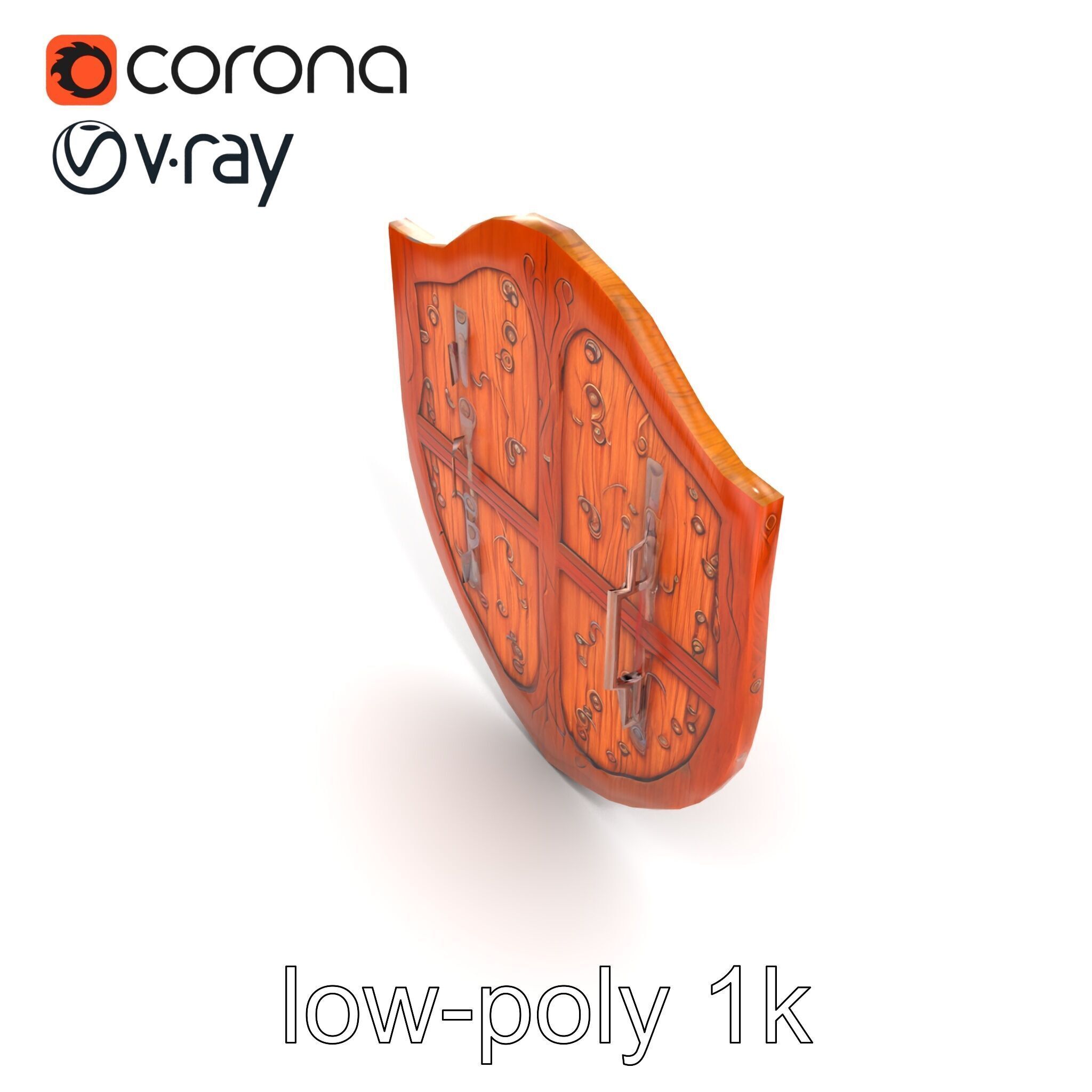 Mahogany Ruby Encrusted Shield model pack Low-poly 3D model_23