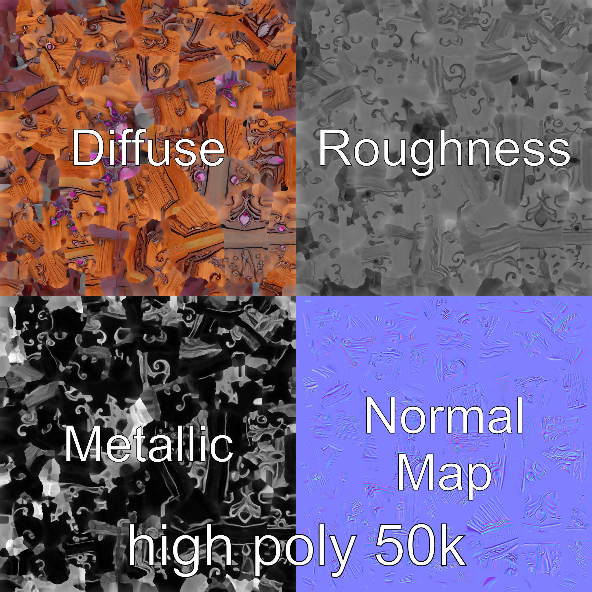 Mahogany Ruby Encrusted Shield model pack Low-poly 3D model_3