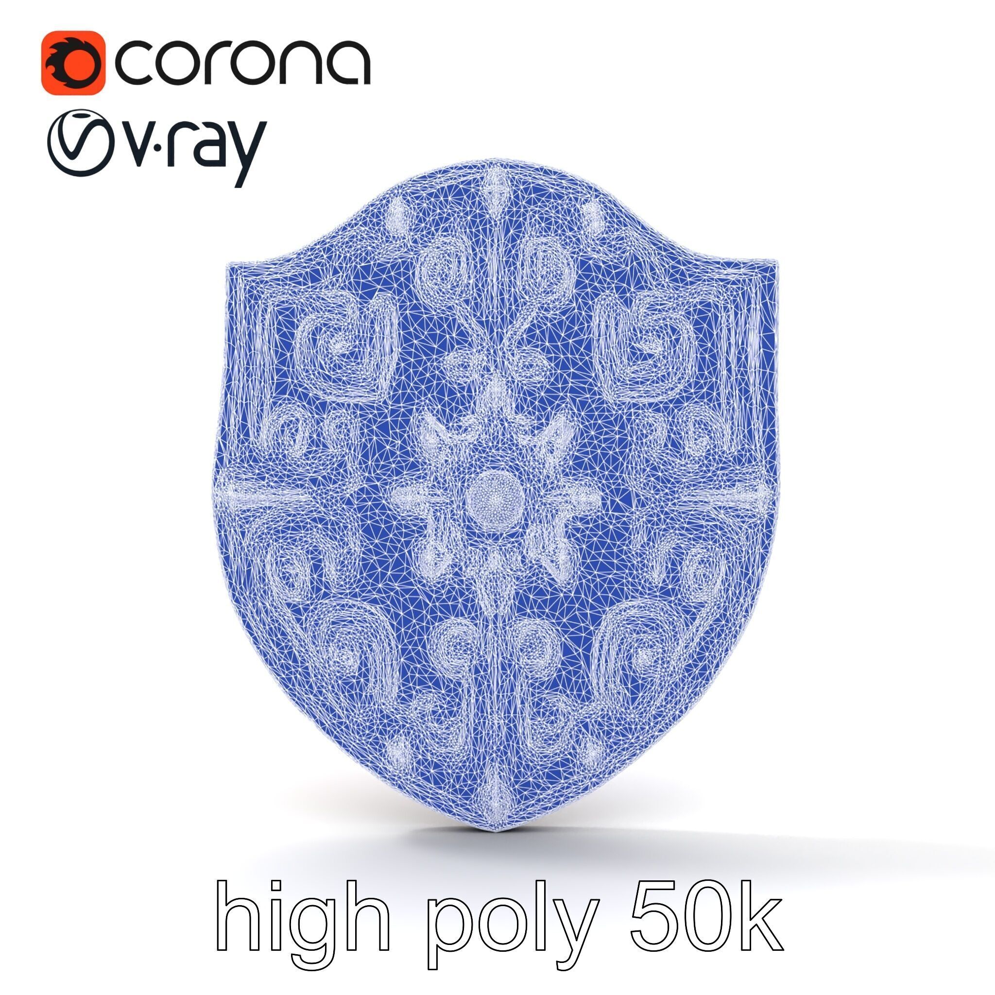 Mahogany Ruby Encrusted Shield model pack Low-poly 3D model_31