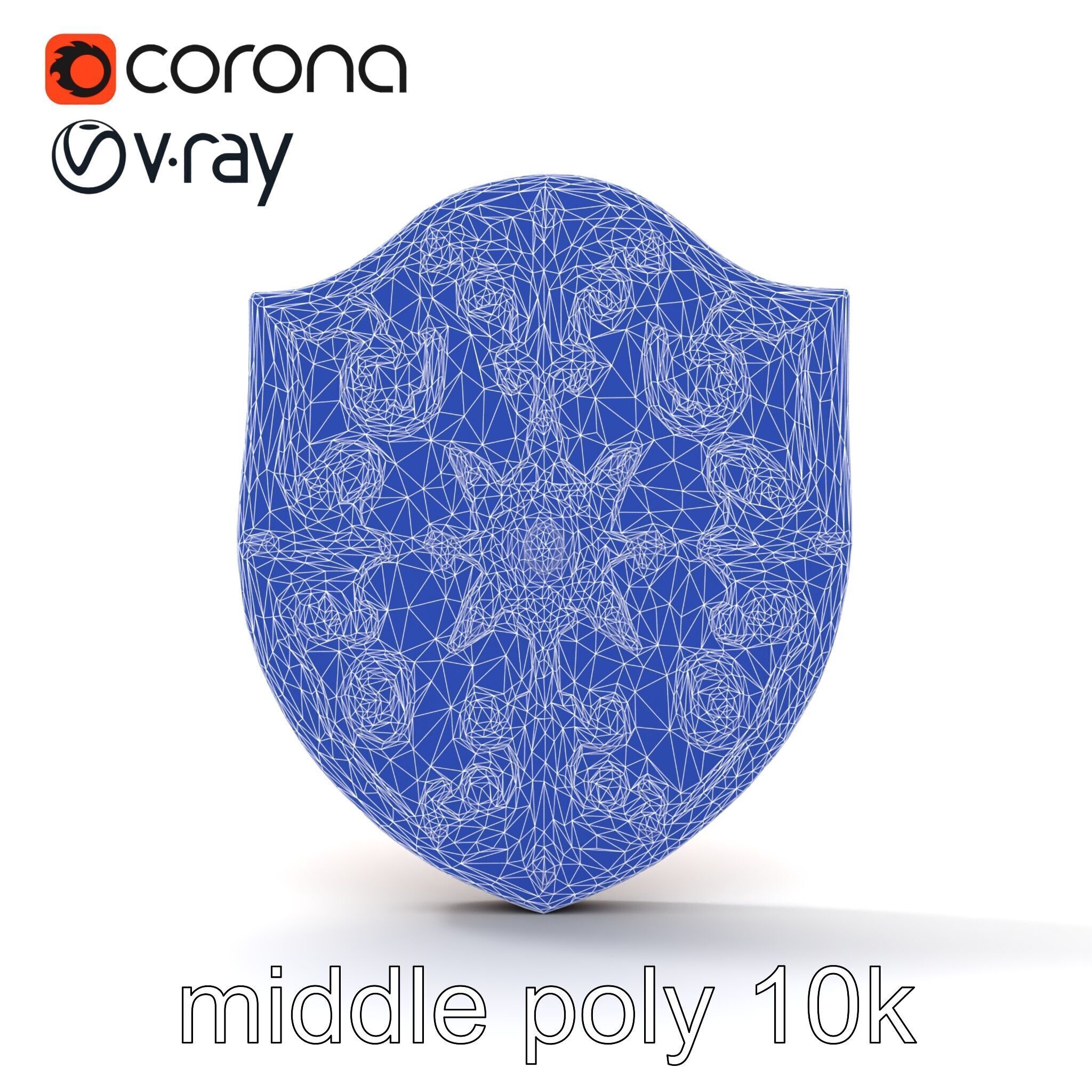 Mahogany Ruby Encrusted Shield model pack Low-poly 3D model_28