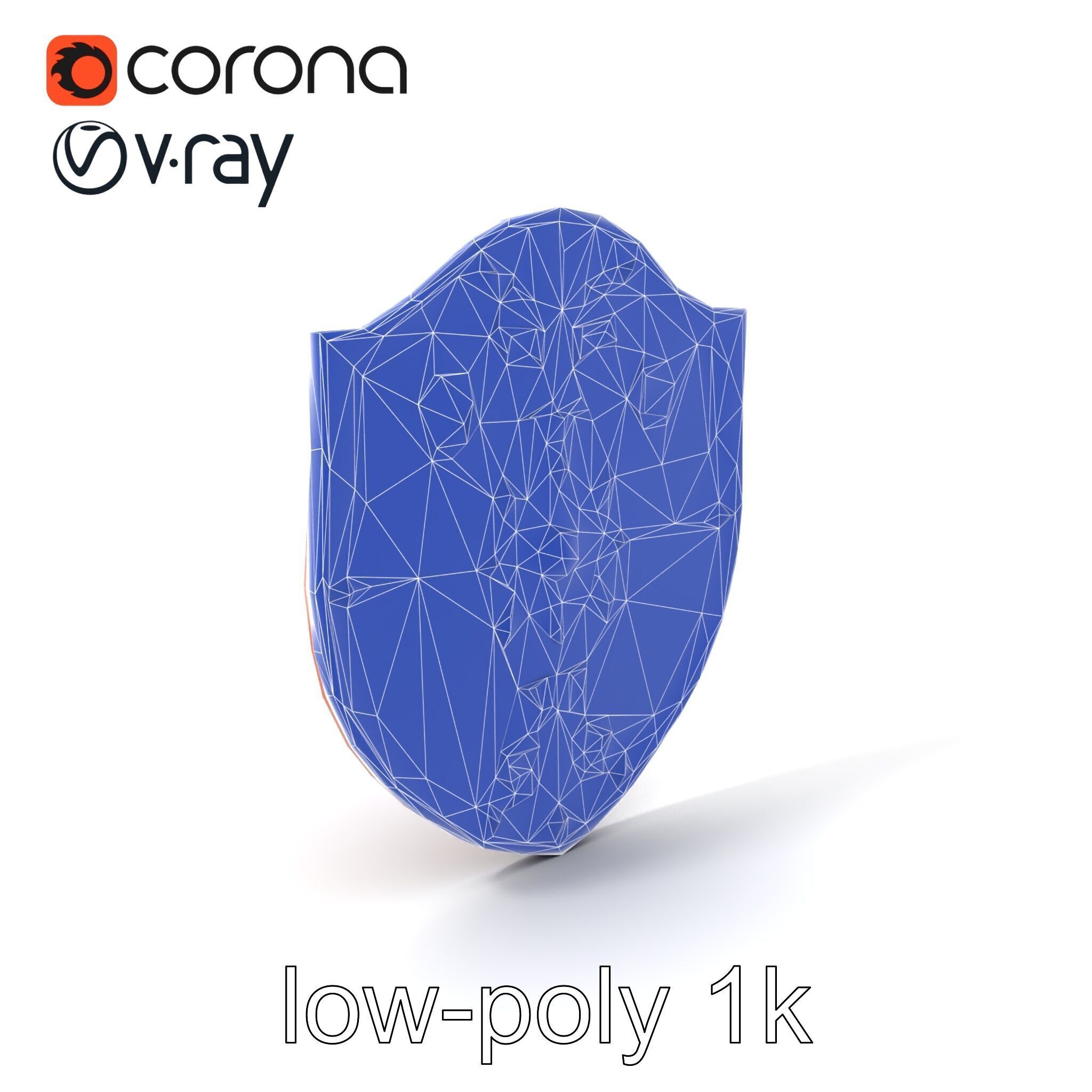 Mahogany Ruby Encrusted Shield model pack Low-poly 3D model_7