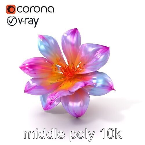 Otherworldly Flower Glowing Petal Model Pack Low-poly 3D model