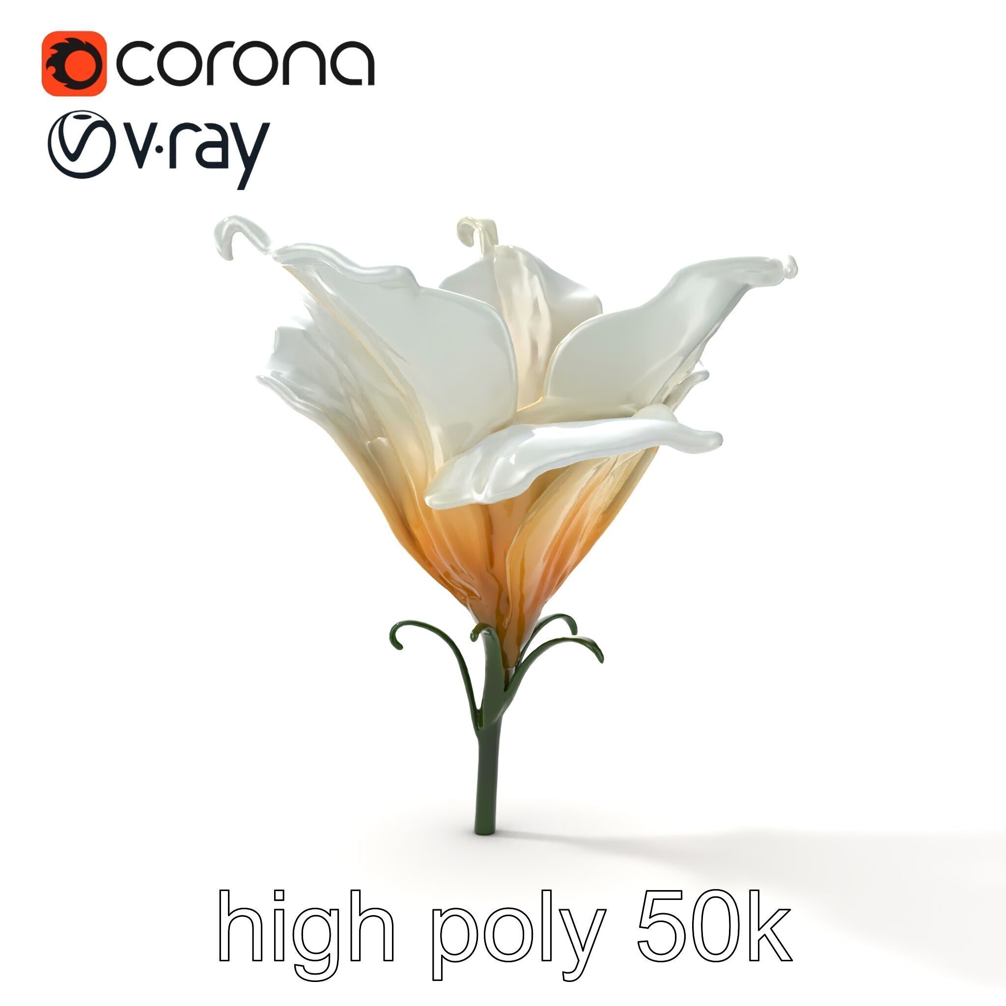 Mystical Swirl Petal Flower model pack Low-poly 3D model_16