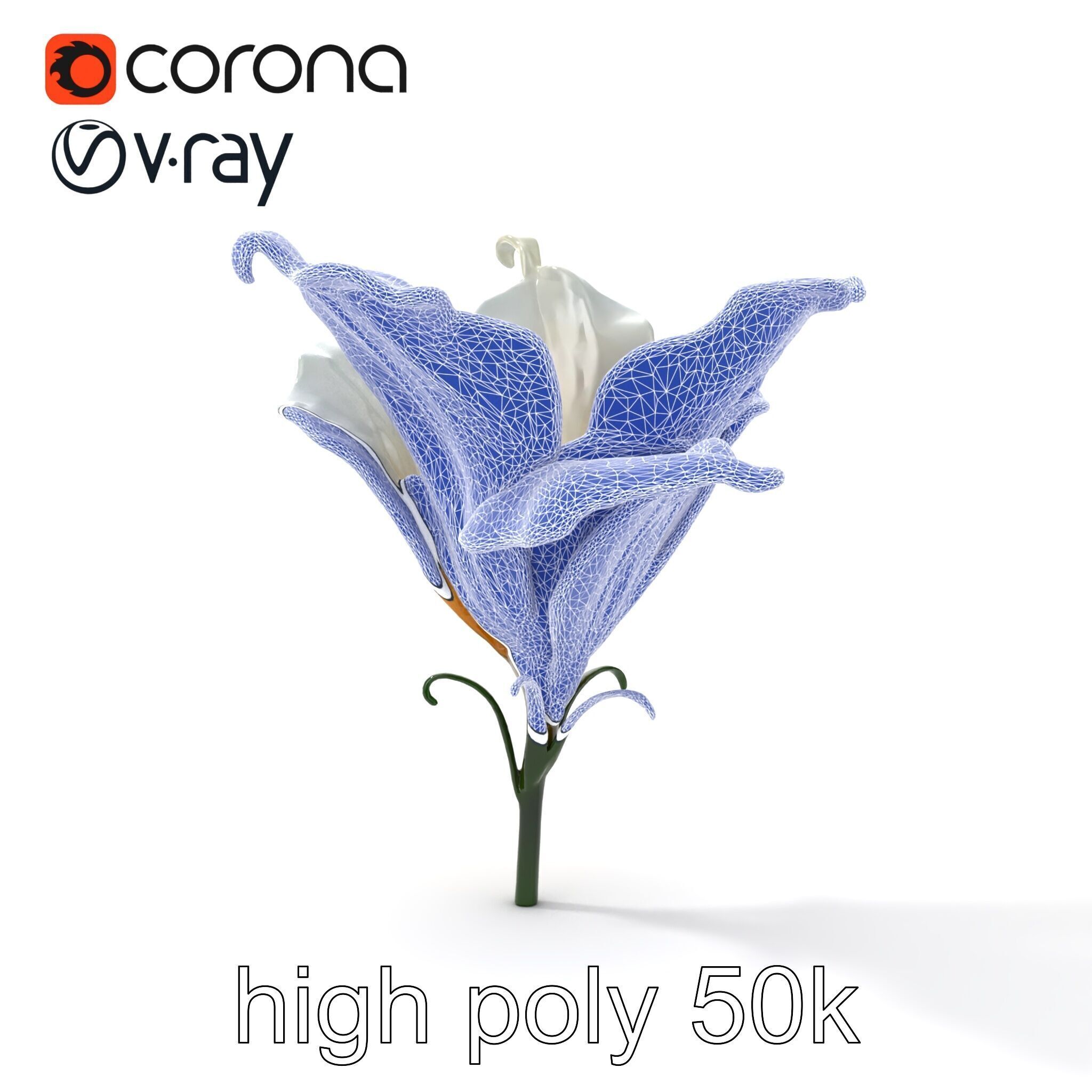 Mystical Swirl Petal Flower model pack Low-poly 3D model_24