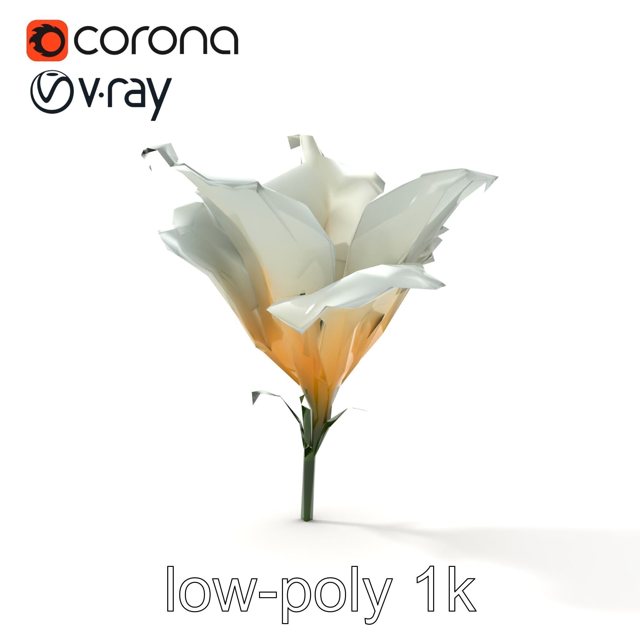 Mystical Swirl Petal Flower model pack Low-poly 3D model_25