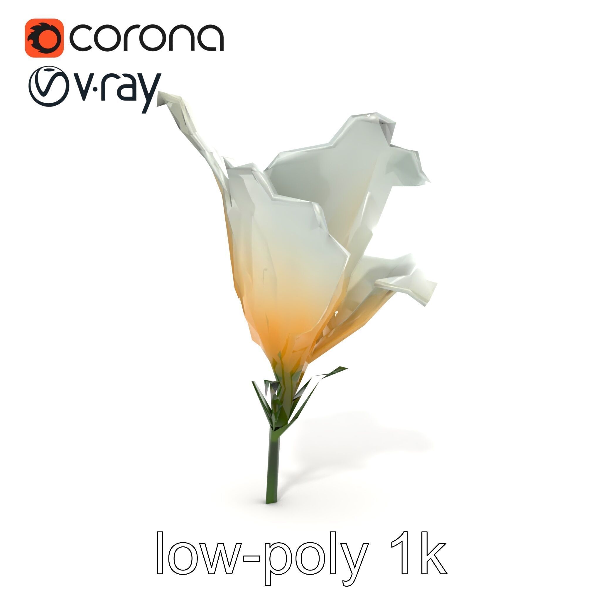 Mystical Swirl Petal Flower model pack Low-poly 3D model_23