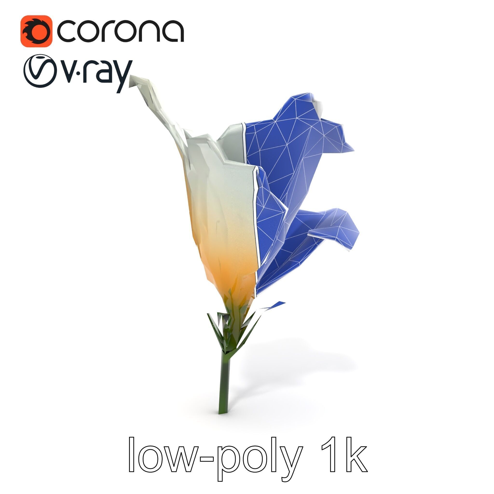 Mystical Swirl Petal Flower model pack Low-poly 3D model_14