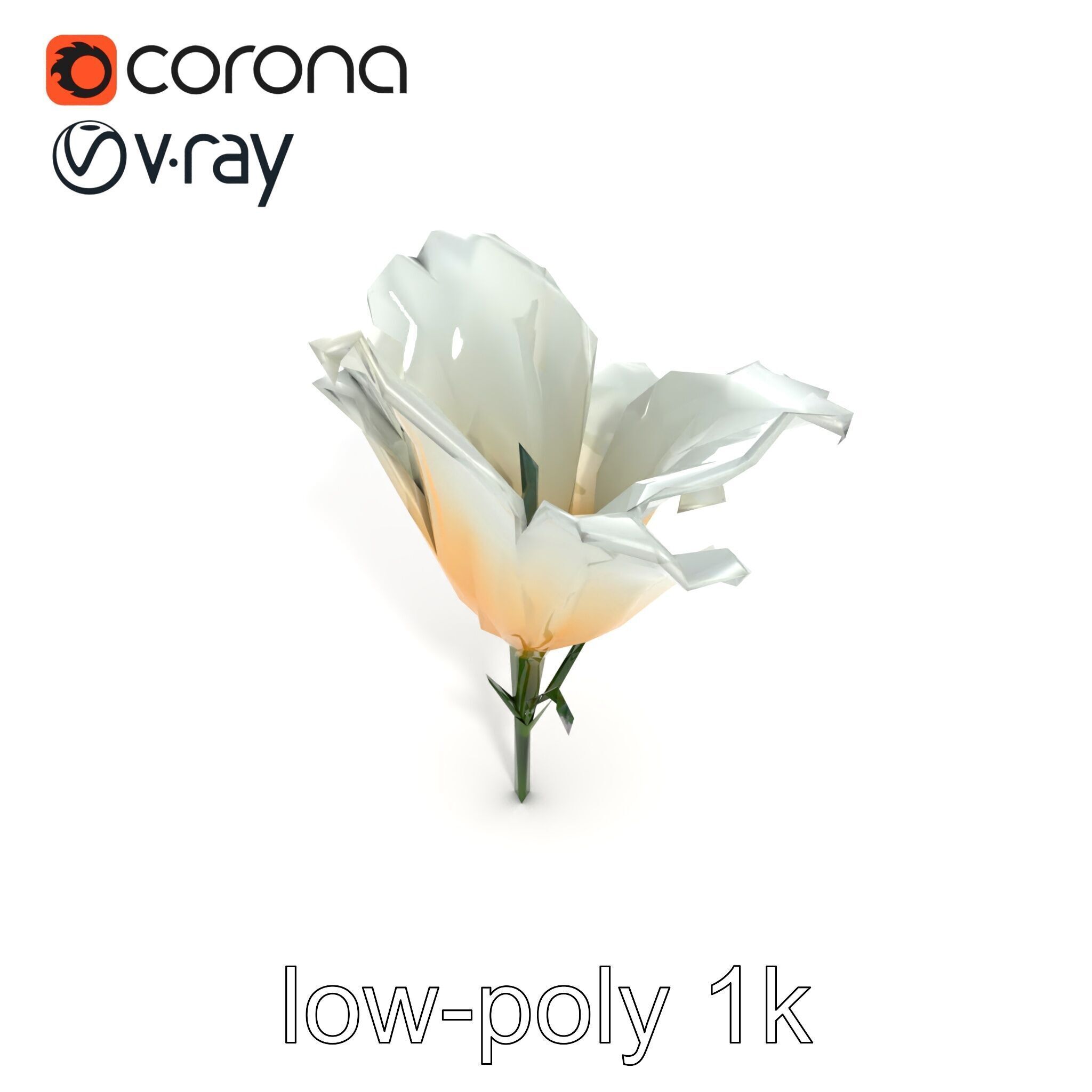 Mystical Swirl Petal Flower model pack Low-poly 3D model_12