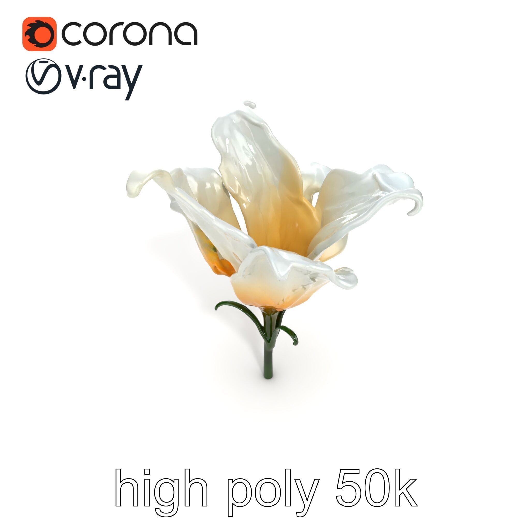 Mystical Swirl Petal Flower model pack Low-poly 3D model_22