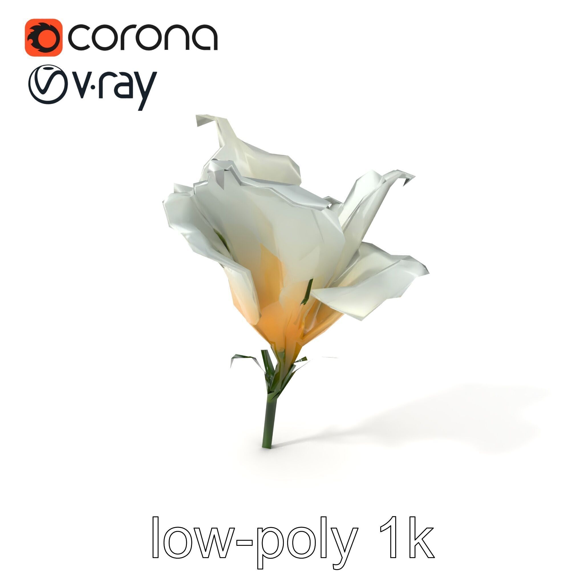 Mystical Swirl Petal Flower model pack Low-poly 3D model_5