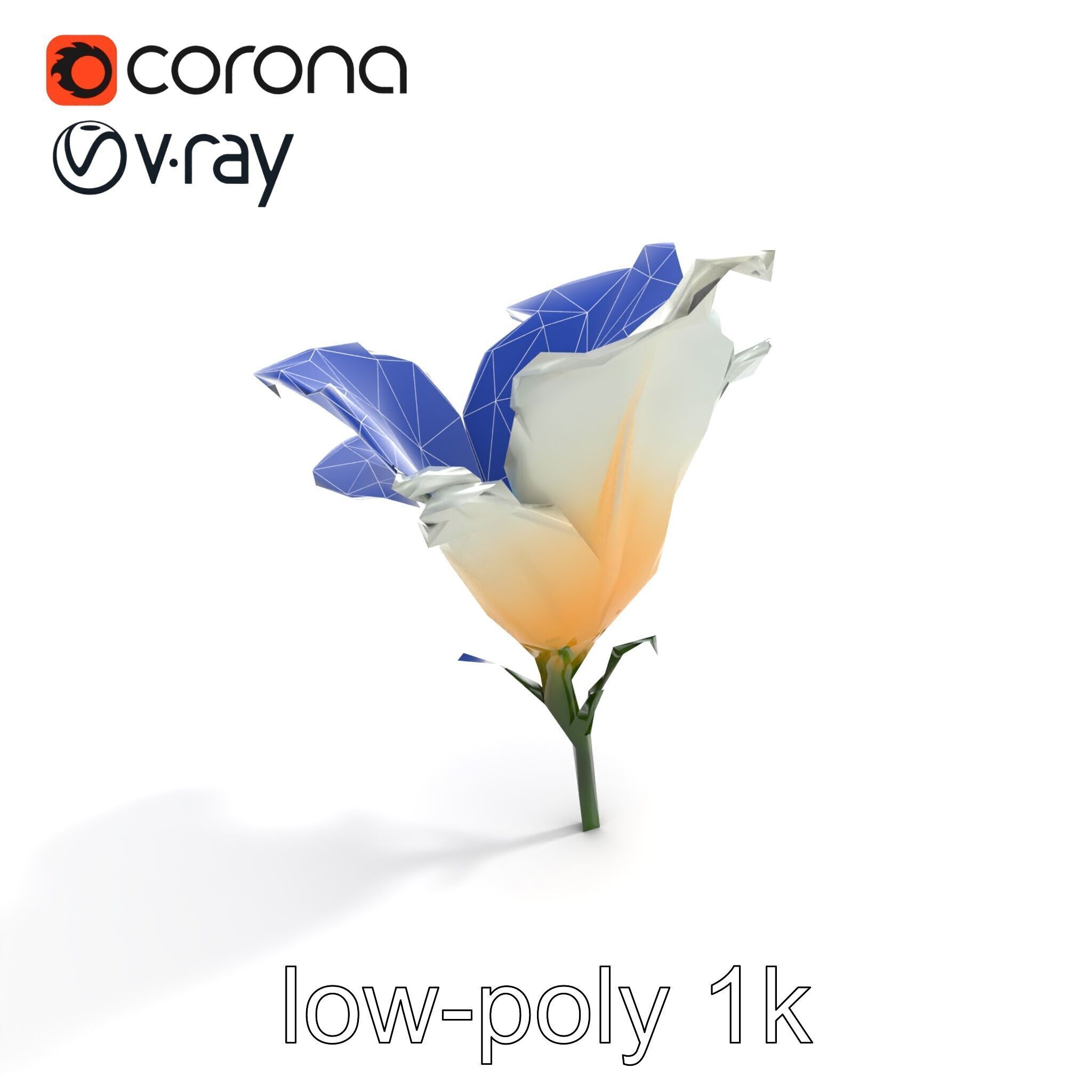 Mystical Swirl Petal Flower model pack Low-poly 3D model_17