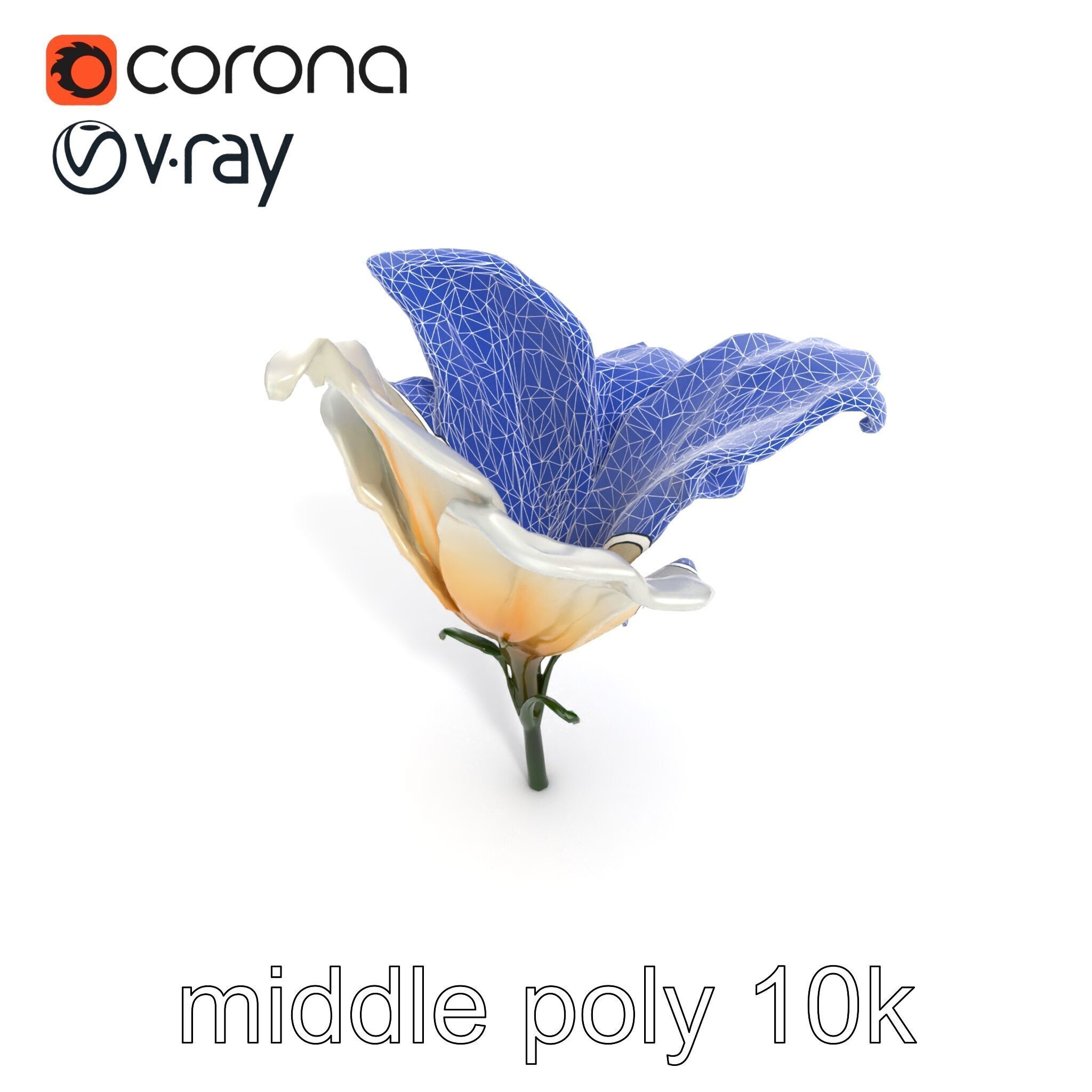 Mystical Swirl Petal Flower model pack Low-poly 3D model_28