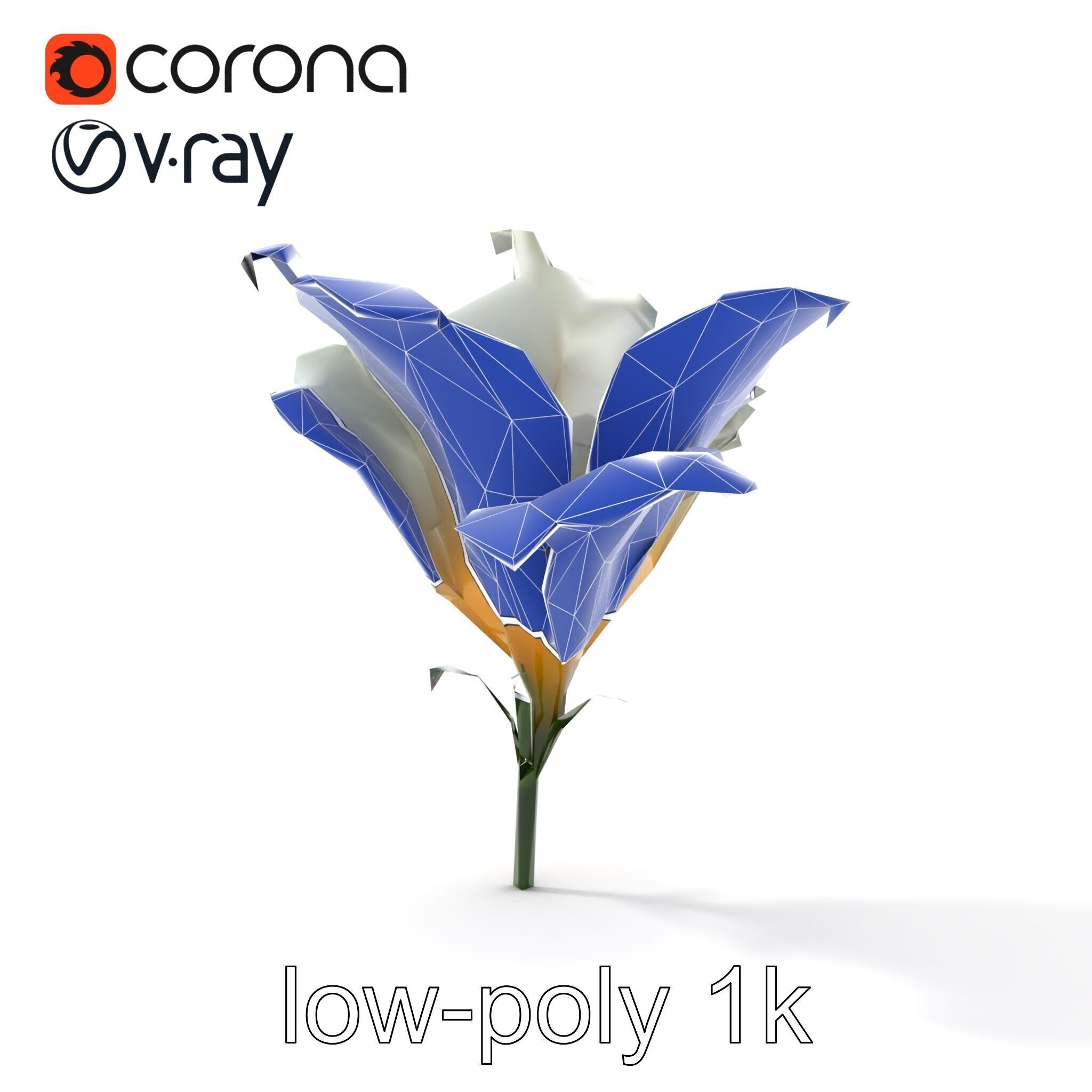 Mystical Swirl Petal Flower model pack Low-poly 3D model_18