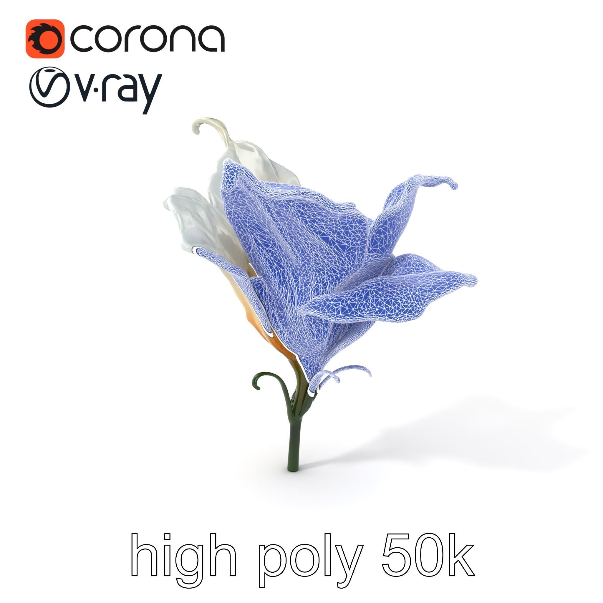 Mystical Swirl Petal Flower model pack Low-poly 3D model_10