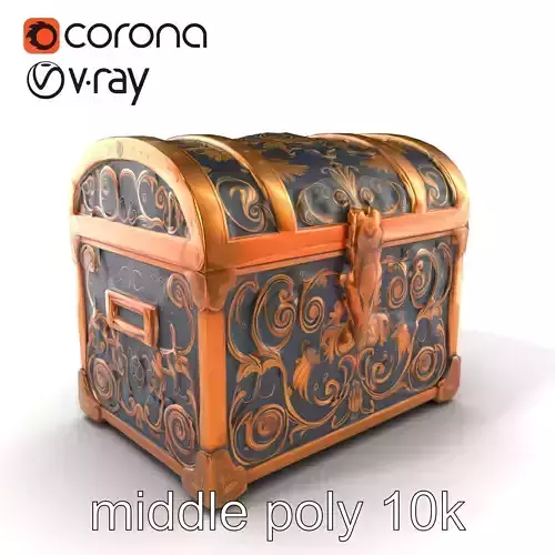 Magical Ornate Trunk with Scrollwork model pack