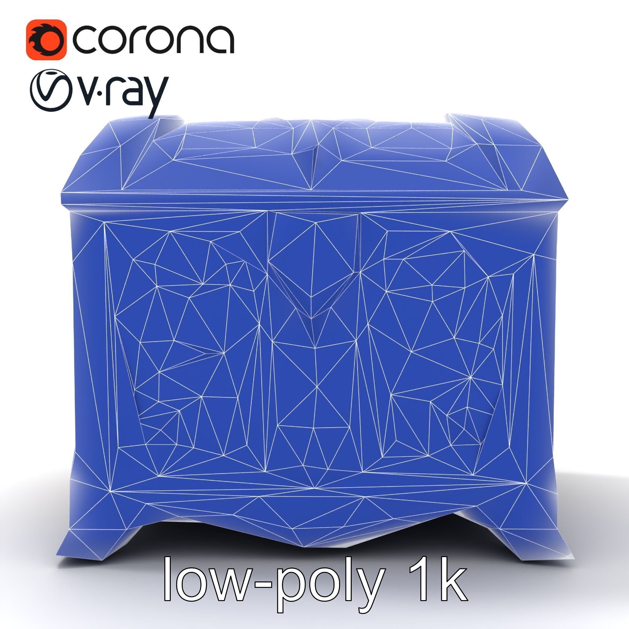 Enchanted Carved Treasure Chest model pack Low-poly 3D model_18