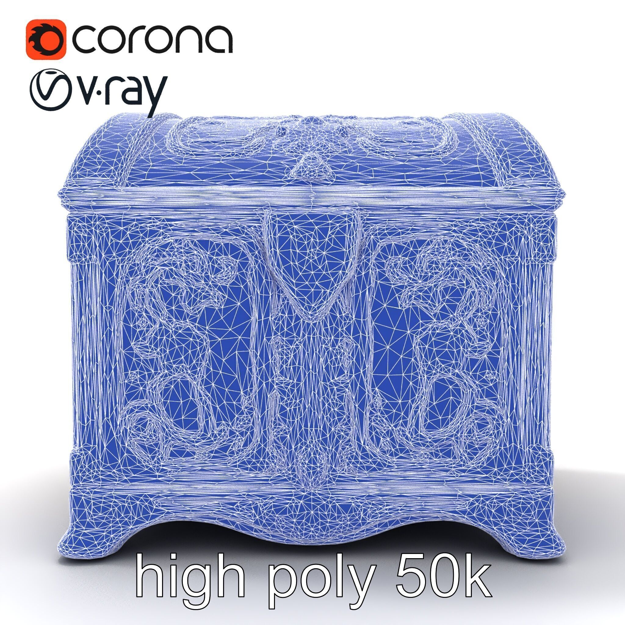 Enchanted Carved Treasure Chest model pack Low-poly 3D model_27