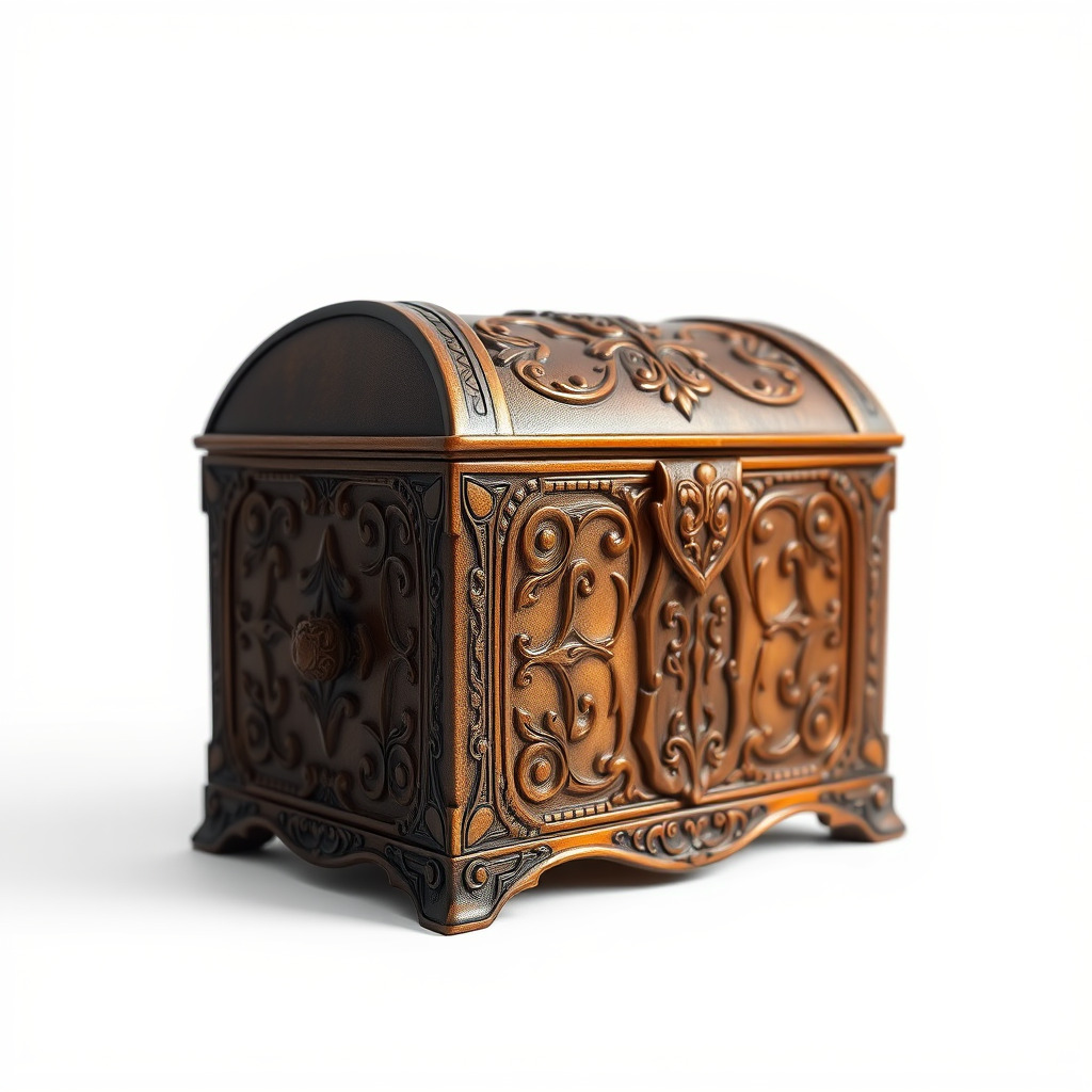 Enchanted Carved Treasure Chest model pack Low-poly 3D model_4