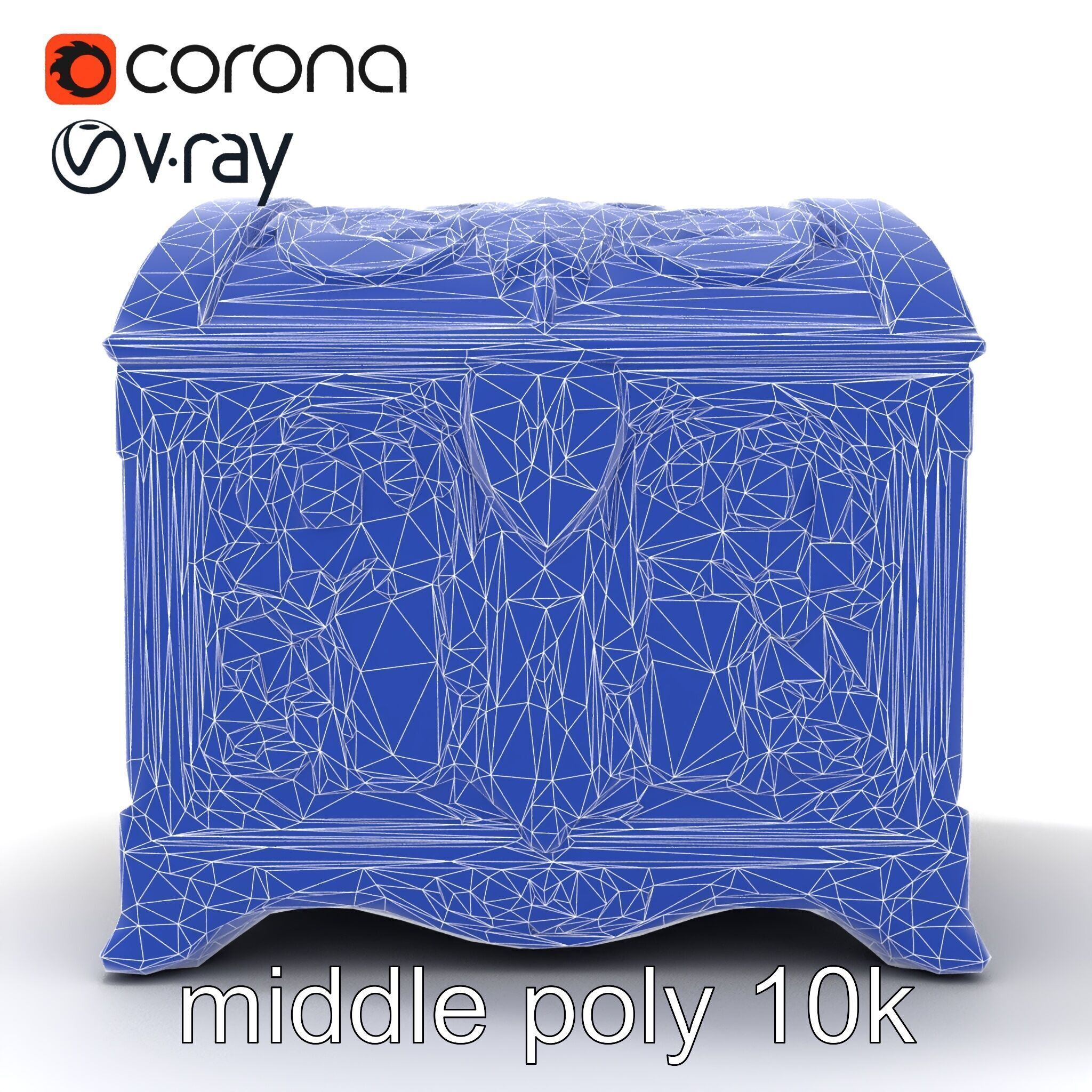 Enchanted Carved Treasure Chest model pack Low-poly 3D model_28