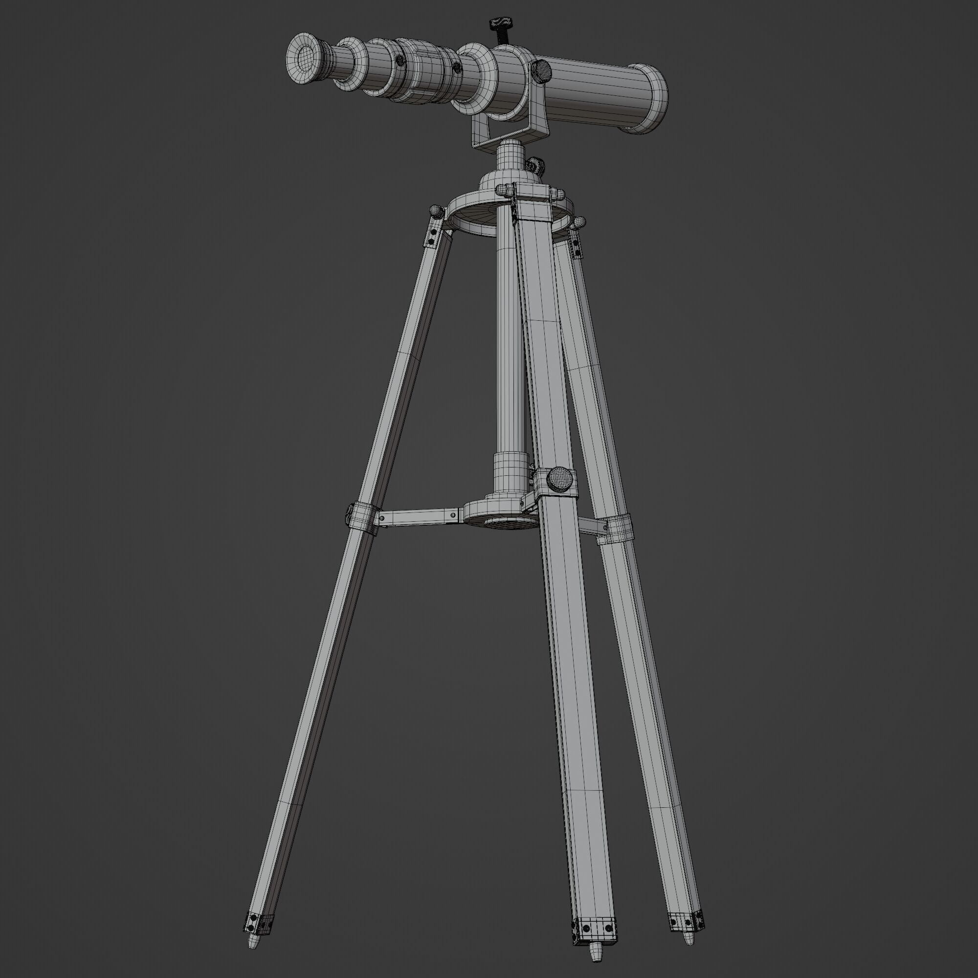 Vintage Telescope 3D model_14