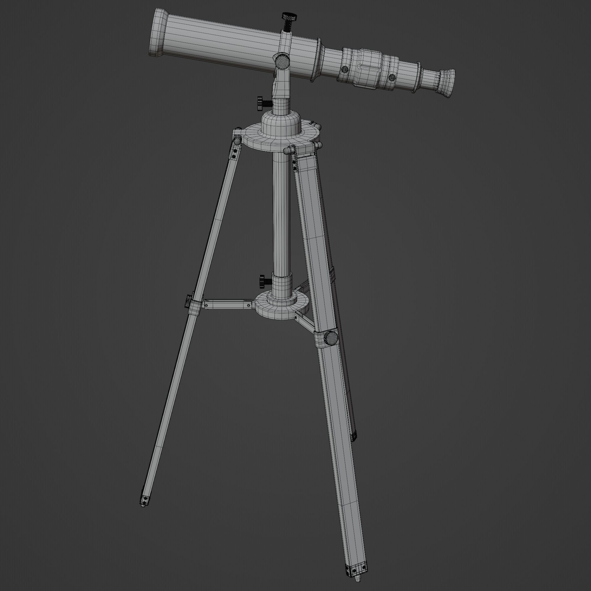 Vintage Telescope 3D model_9