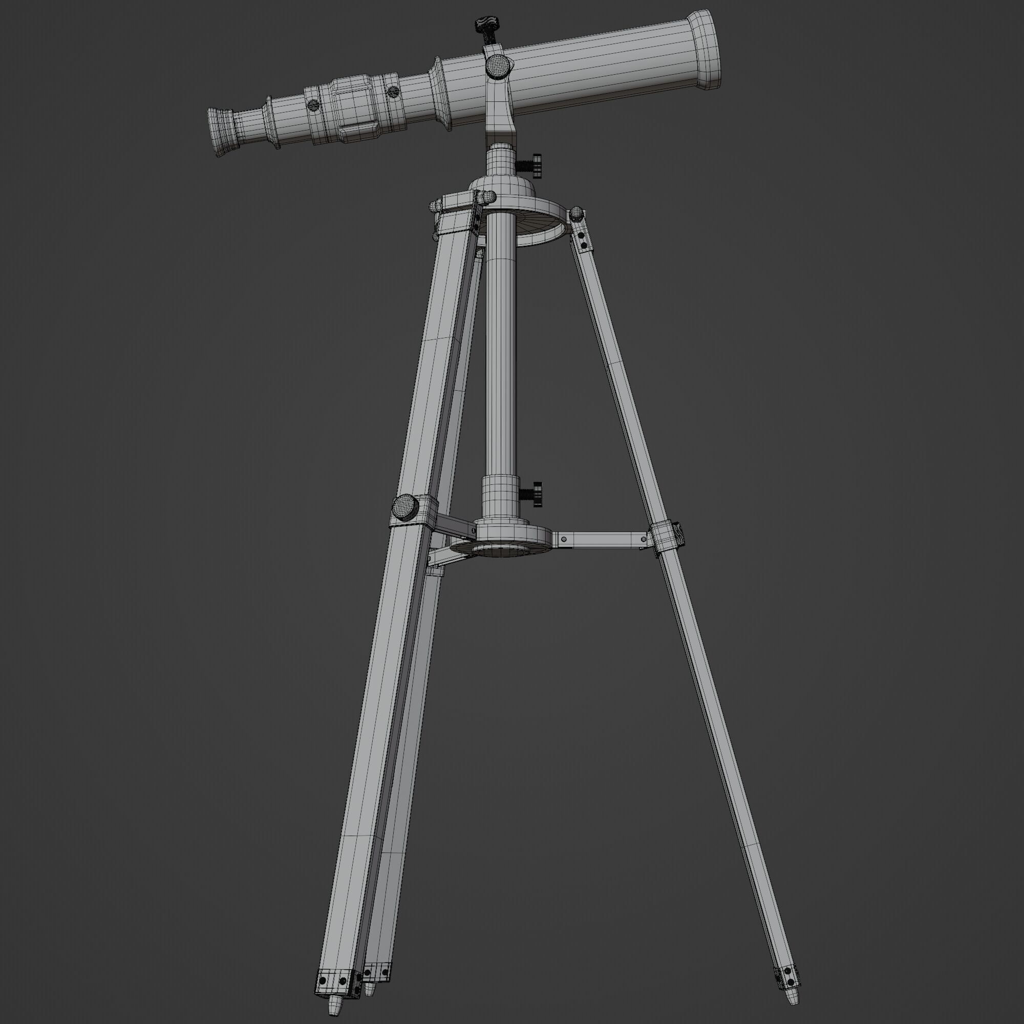 Vintage Telescope 3D model_13