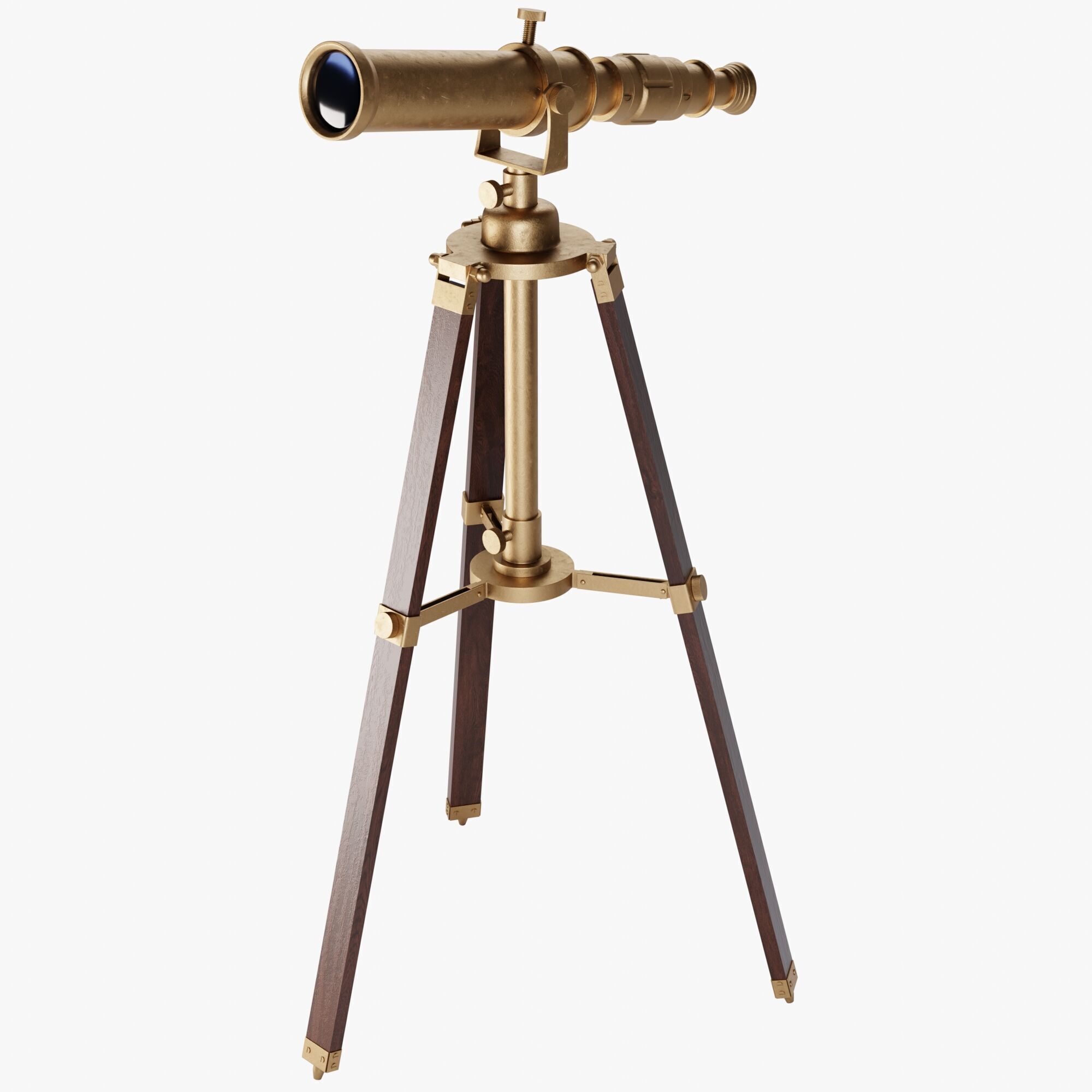 Vintage Telescope 3D model_2