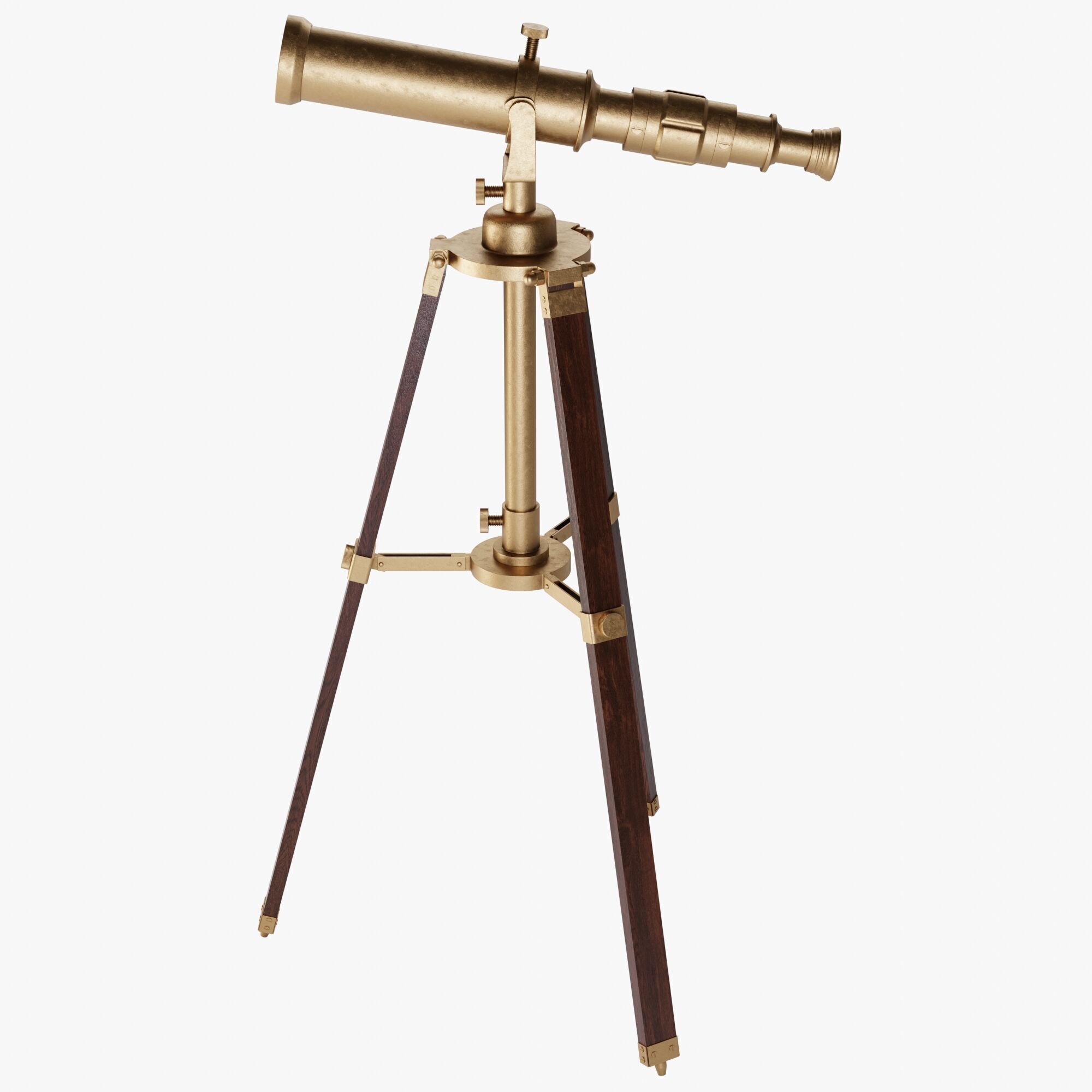 Vintage Telescope 3D model_1