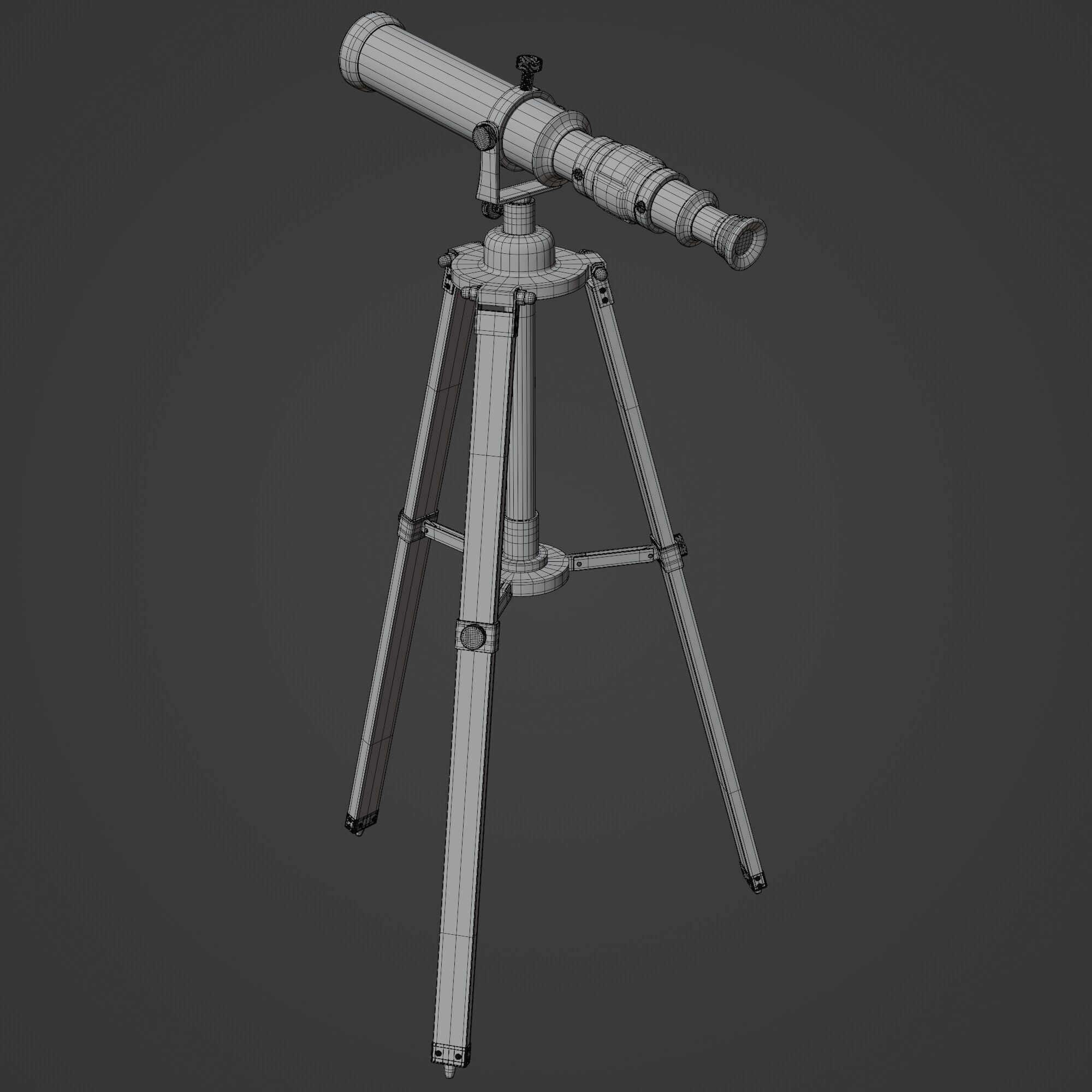 Vintage Telescope 3D model_8