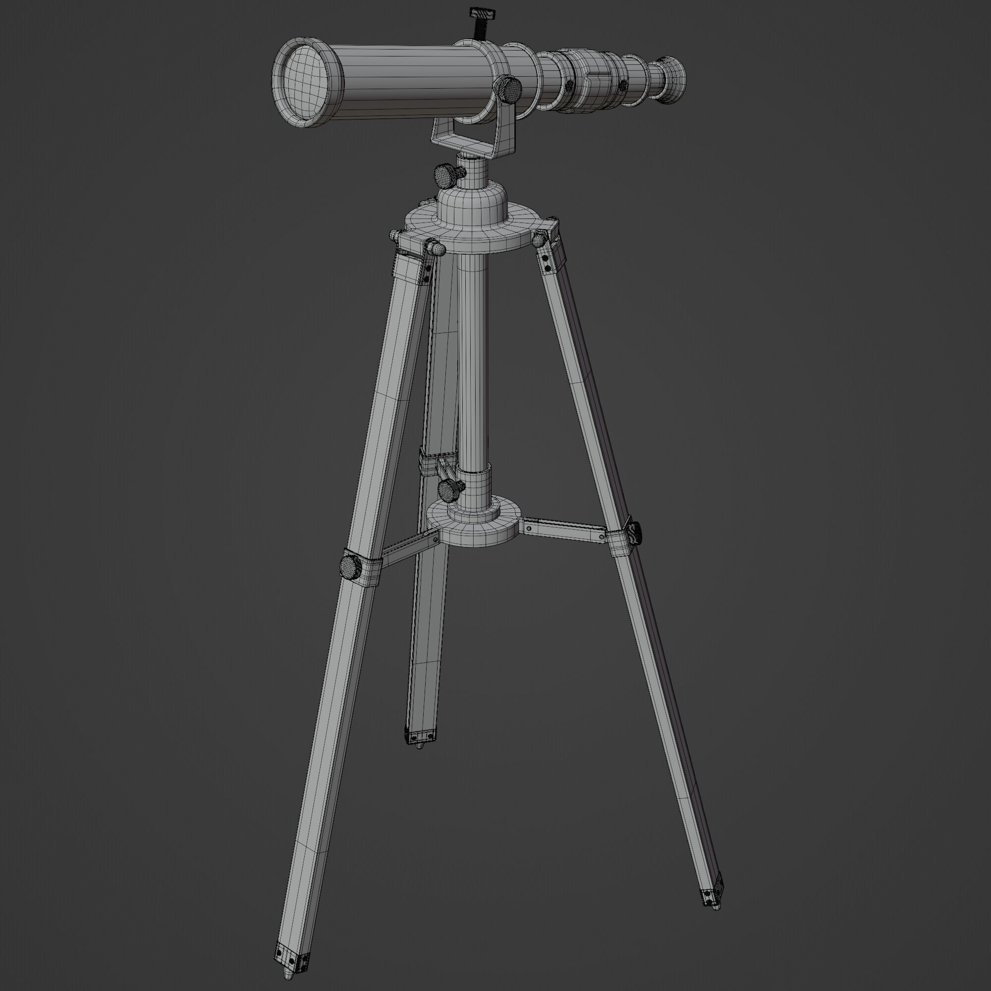 Vintage Telescope 3D model_10