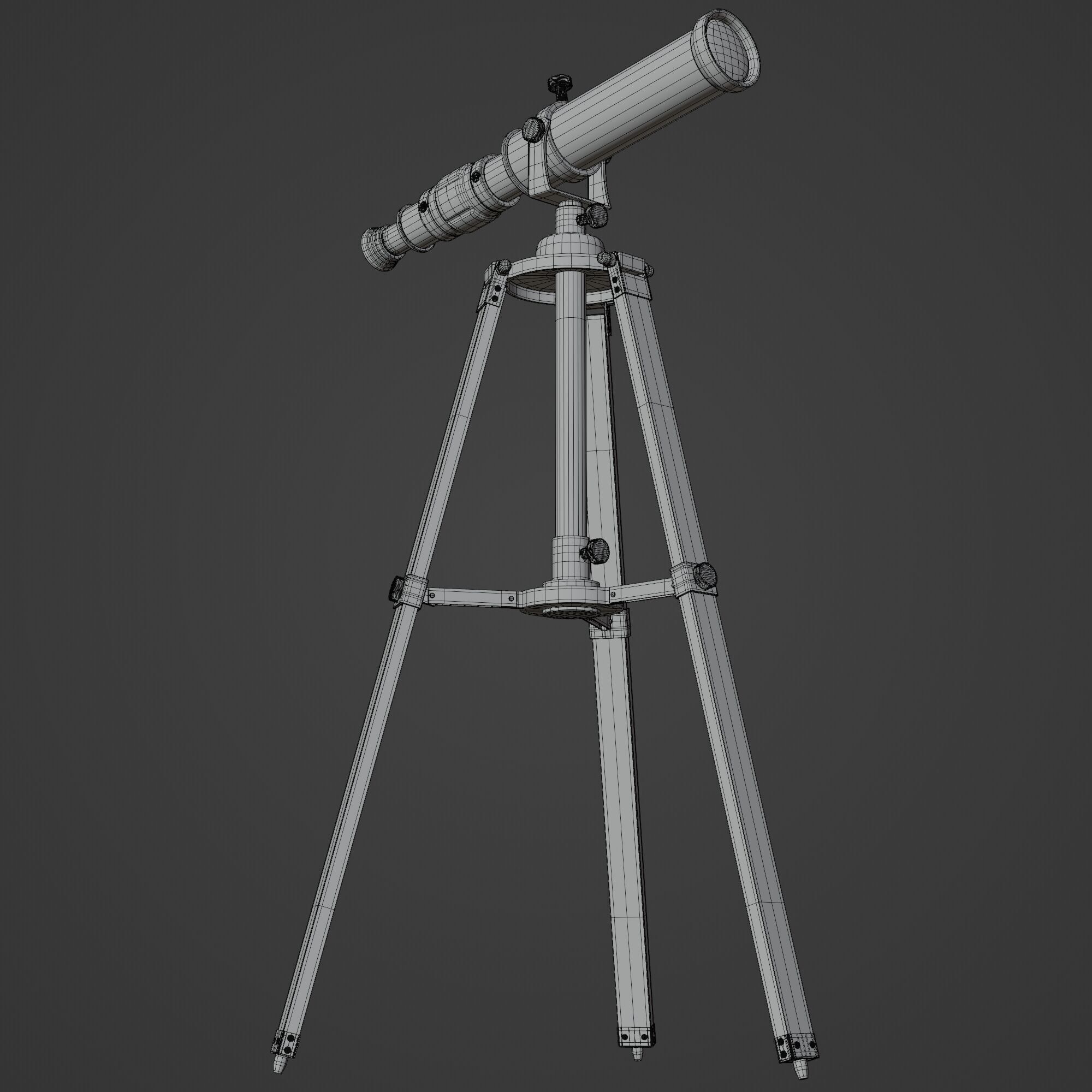 Vintage Telescope 3D model_12