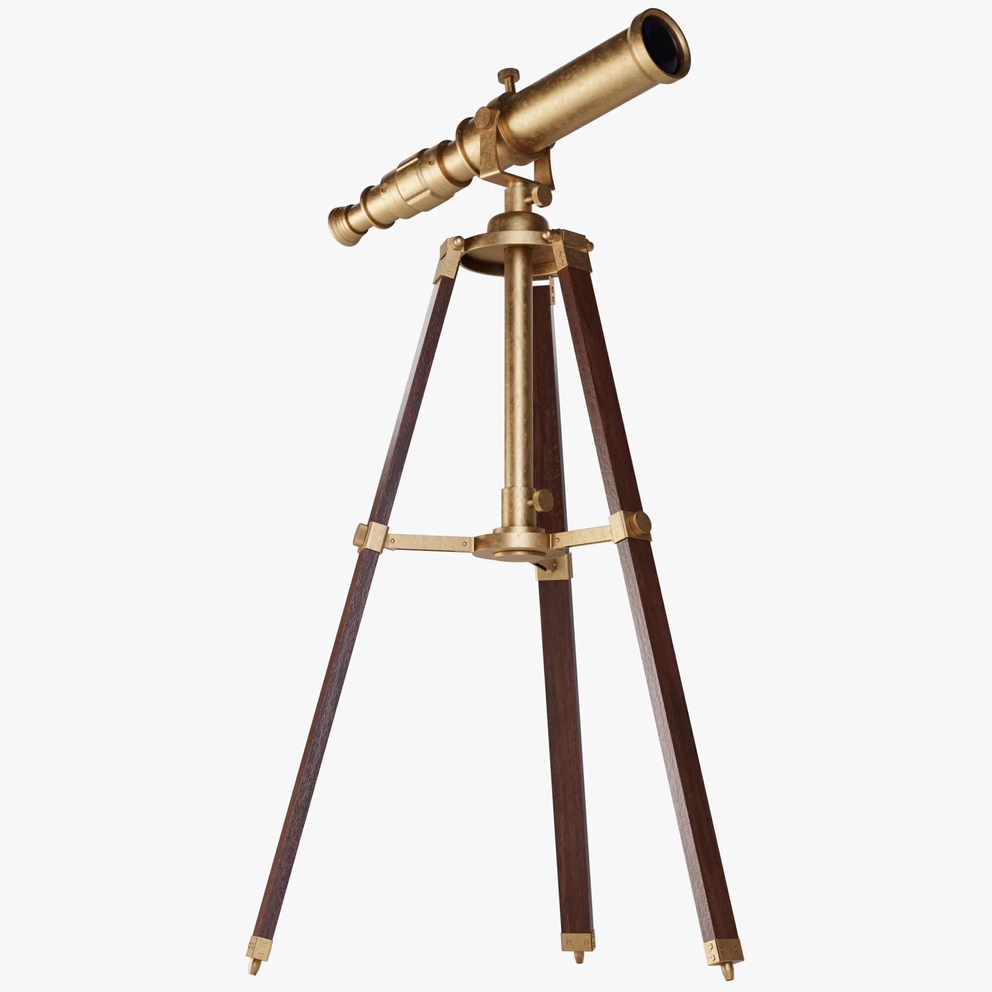 Vintage Telescope 3D model_4
