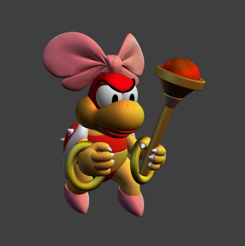 Wendy Koopaling Super Mario Bros 3 Vertex Color 3D print model_2