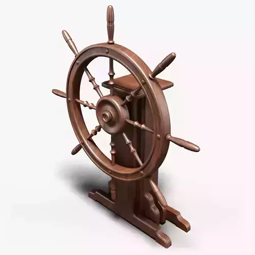 Old Ship Wheel 3D model
