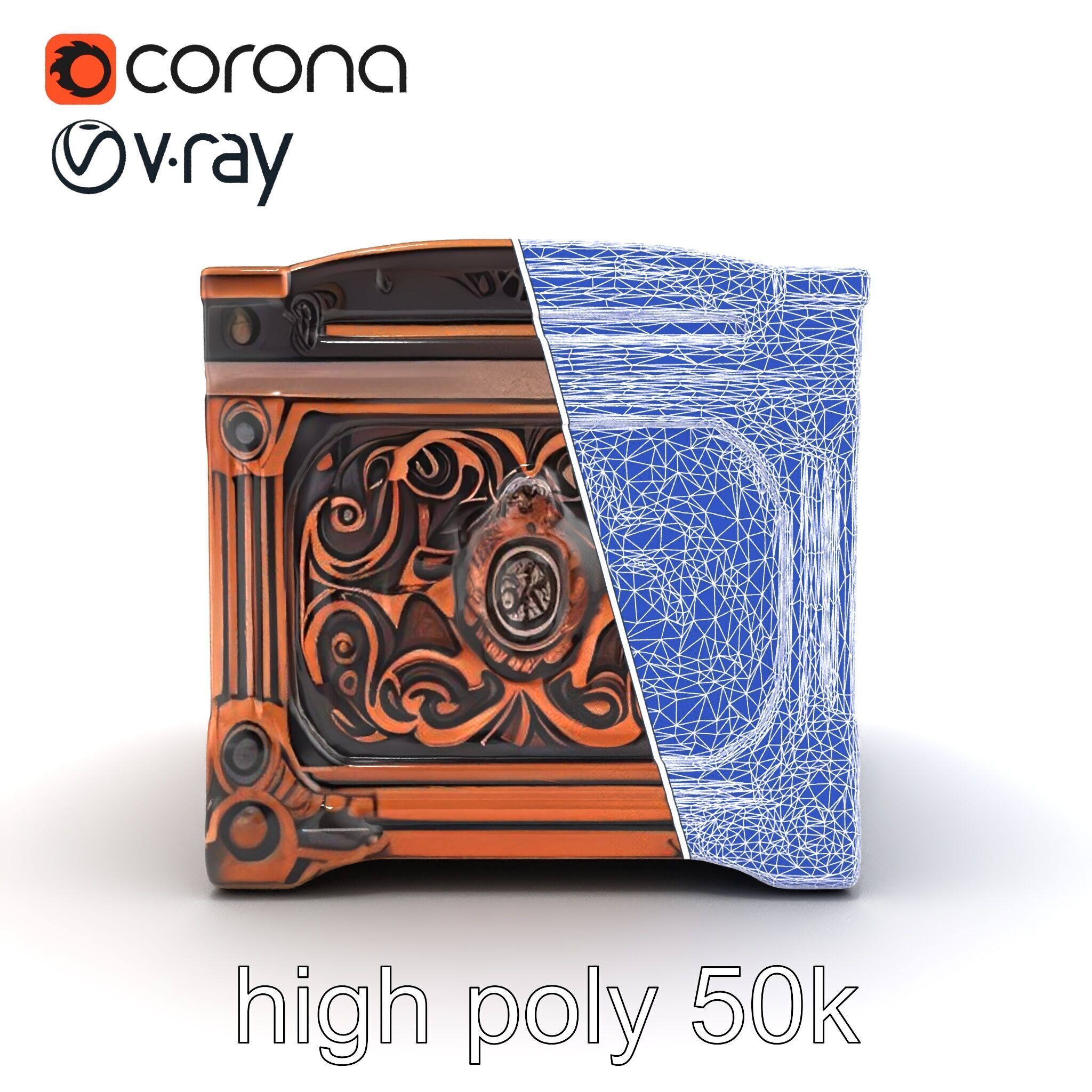 Arcane Chest Intricate Engraving Mystic Box model pack Low-poly 3D model_22