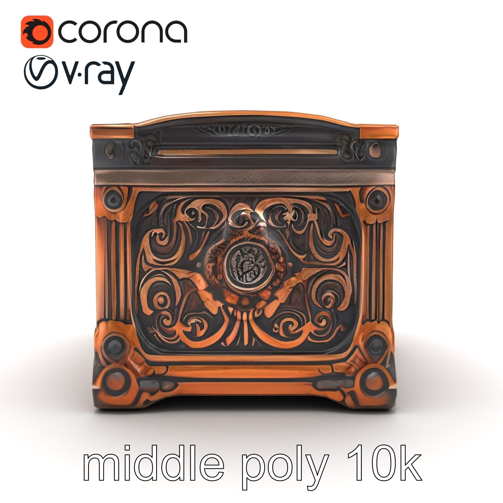 Arcane Chest Intricate Engraving Mystic Box model pack Low-poly 3D model_19