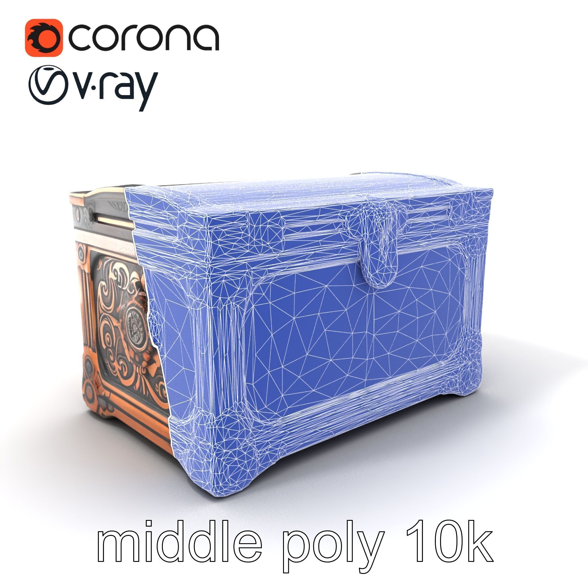 Arcane Chest Intricate Engraving Mystic Box model pack Low-poly 3D model_6