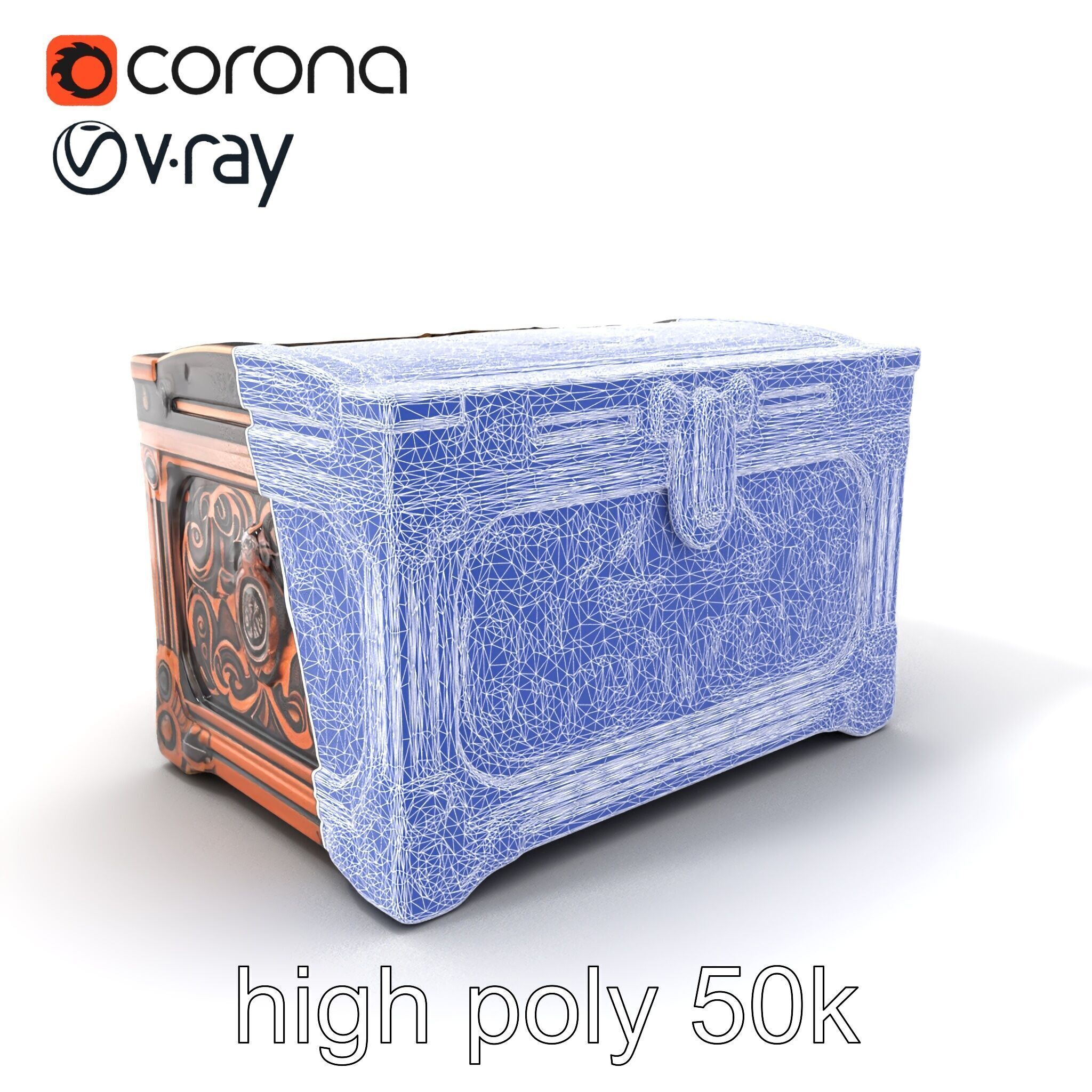 Arcane Chest Intricate Engraving Mystic Box model pack Low-poly 3D model_10