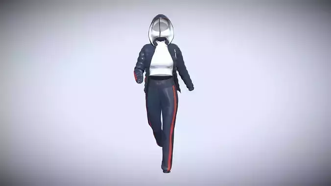 Girls Outfit-Puffer Jacket With Jogger In Low Poly