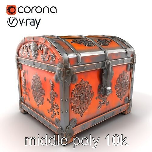 Legendary Antique Treasure Chest model pack Low-poly 3D model