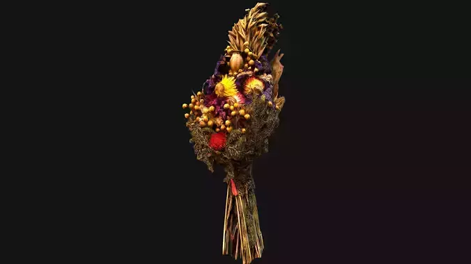 Flowers with Herbs Didukh Festive Bouquet Low-poly 3D model