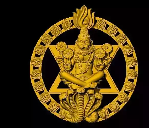 god narasimha swami gold silver pendent 