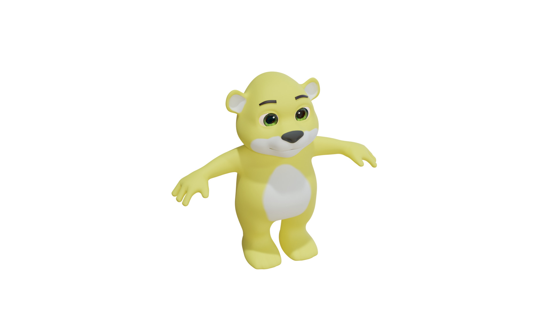 Cartoon Bear Fully Rigged Animated 3D Character 3D model_13