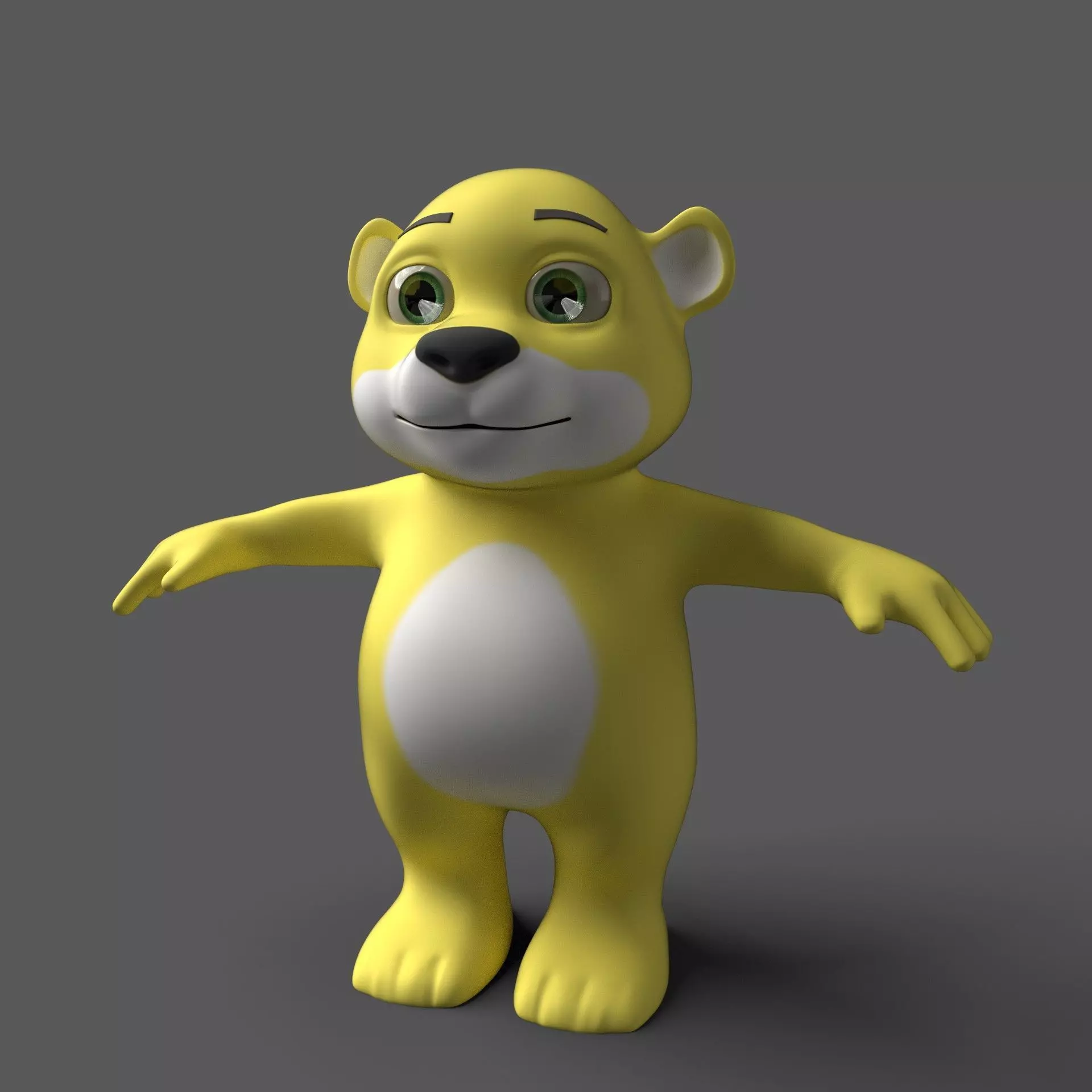 Cartoon Bear Fully Rigged Animated 3D Character 3D model_0