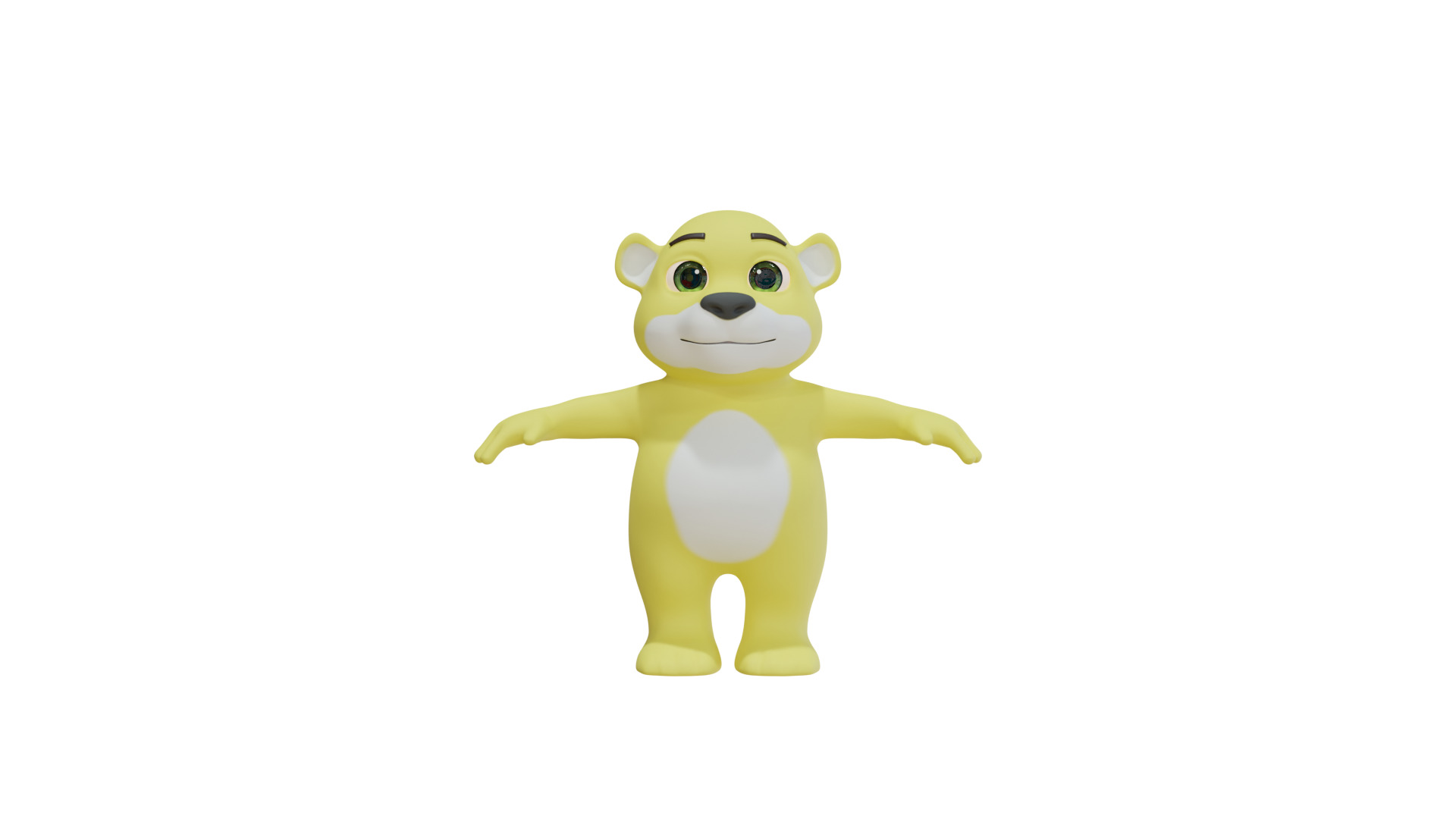 Cartoon Bear Fully Rigged Animated 3D Character 3D model_7