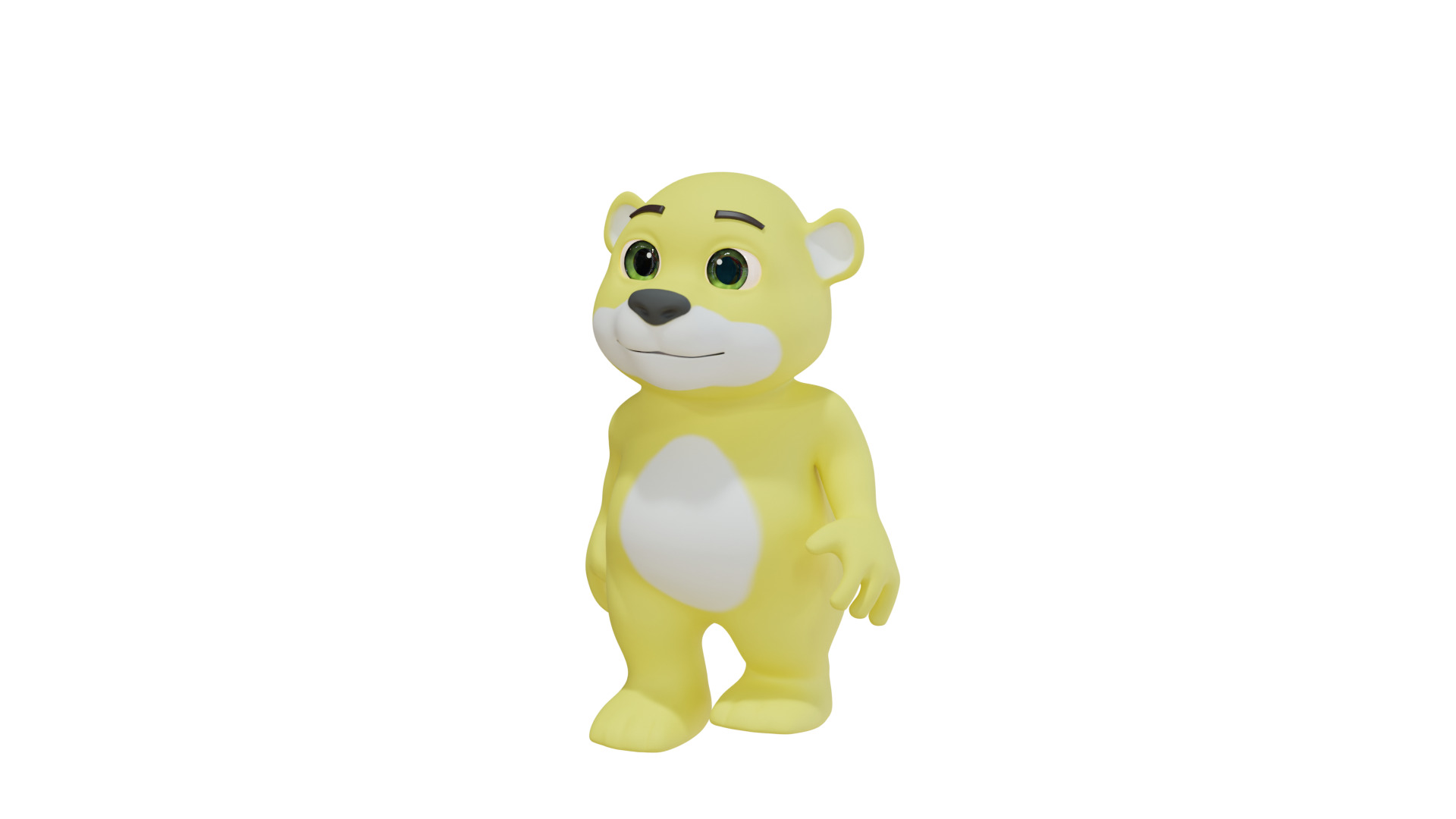Cartoon Bear Fully Rigged Animated 3D Character 3D model_10