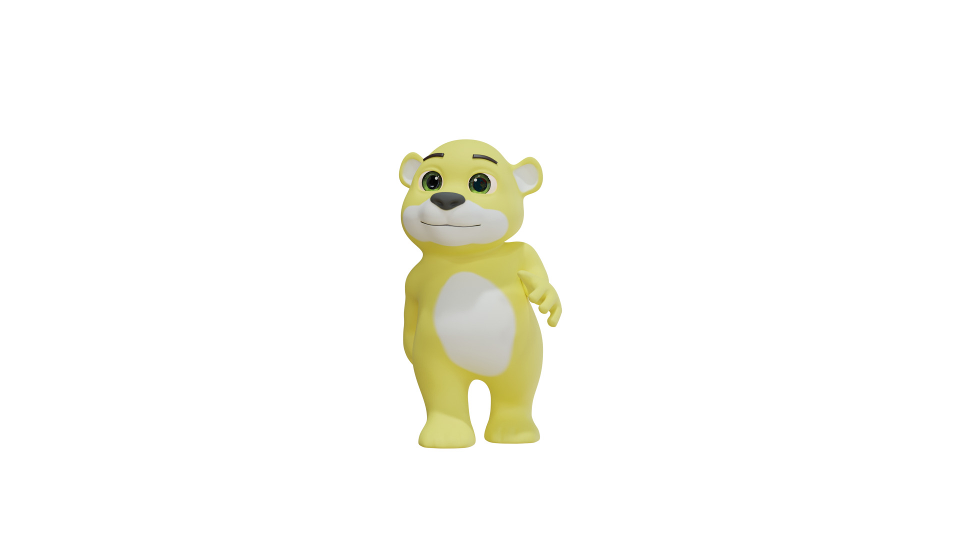 Cartoon Bear Fully Rigged Animated 3D Character 3D model_9