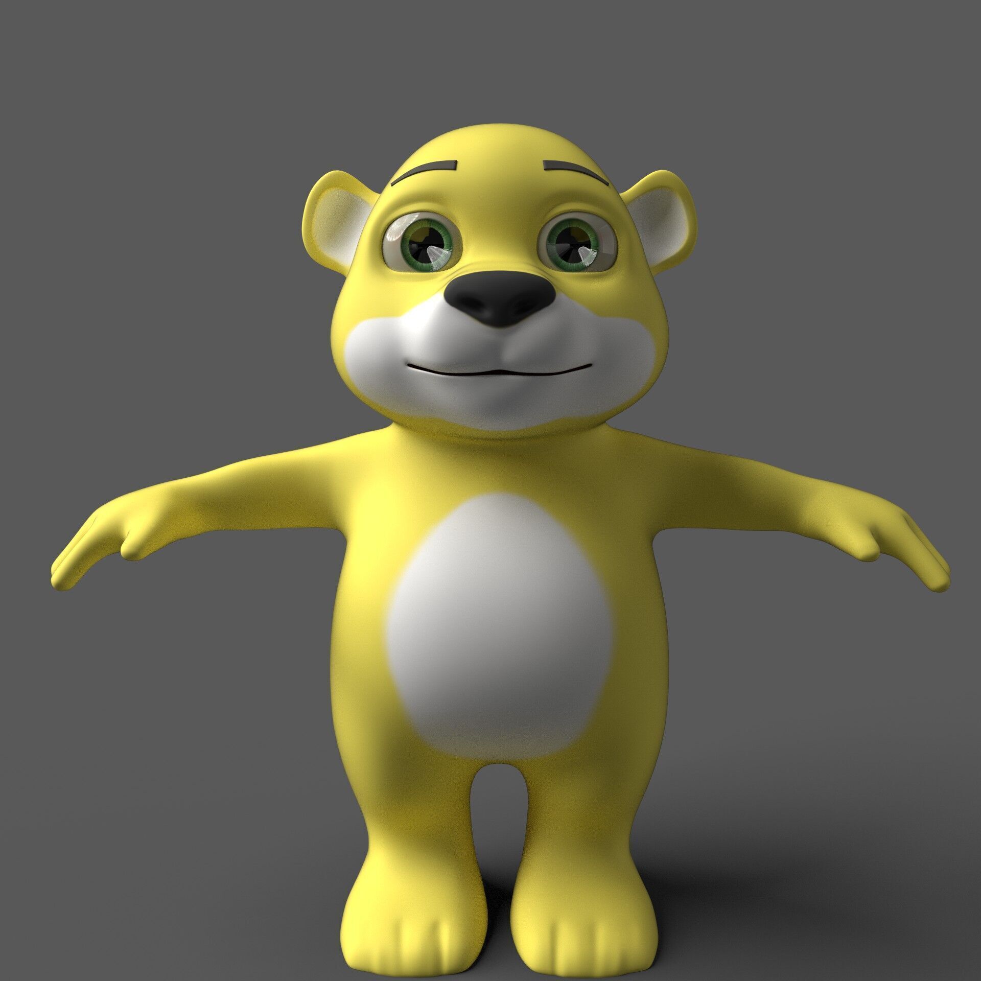 Cartoon Bear Fully Rigged Animated 3D Character 3D model_8