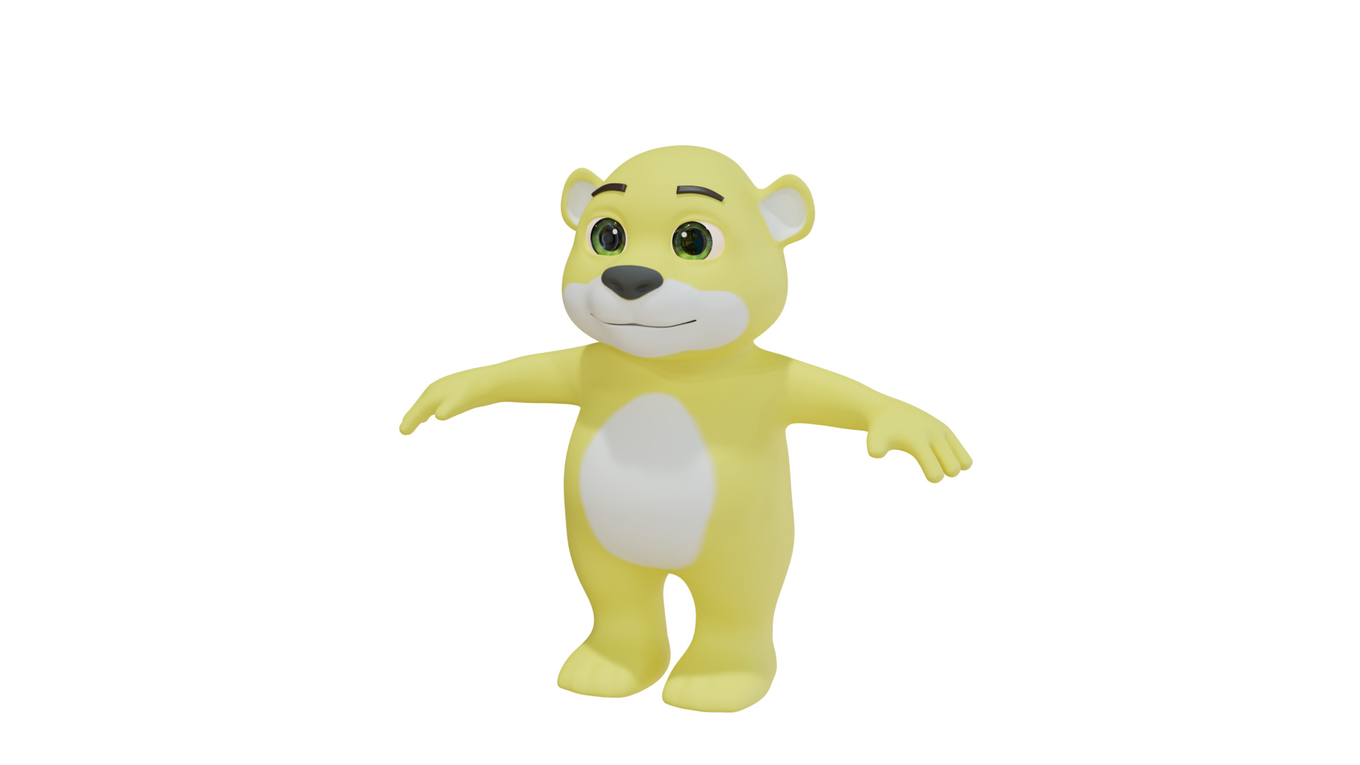 Cartoon Bear Fully Rigged Animated 3D Character 3D model_12