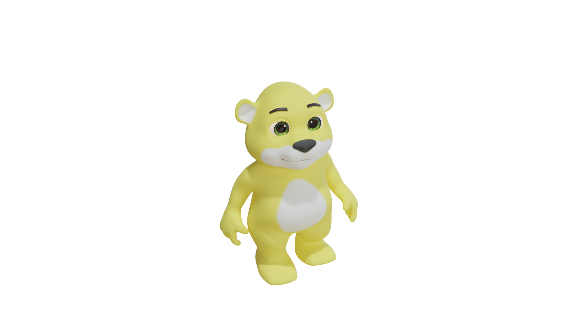Cartoon Bear Fully Rigged Animated 3D Character 3D model_11